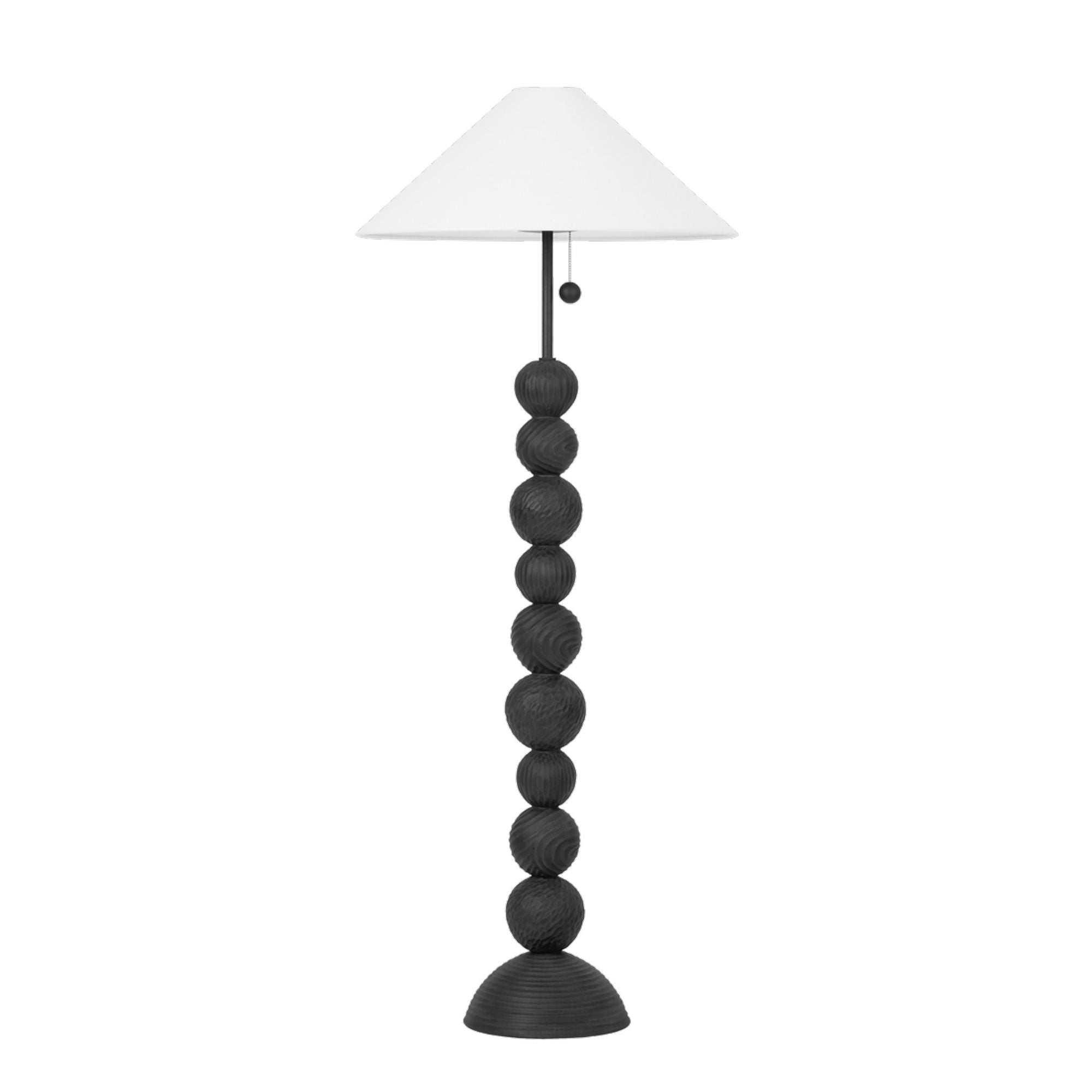 Miela Floor Lamp 2-Light LED in  Forged Iron/Ceramic Black Motif 26L x 26W x 64H