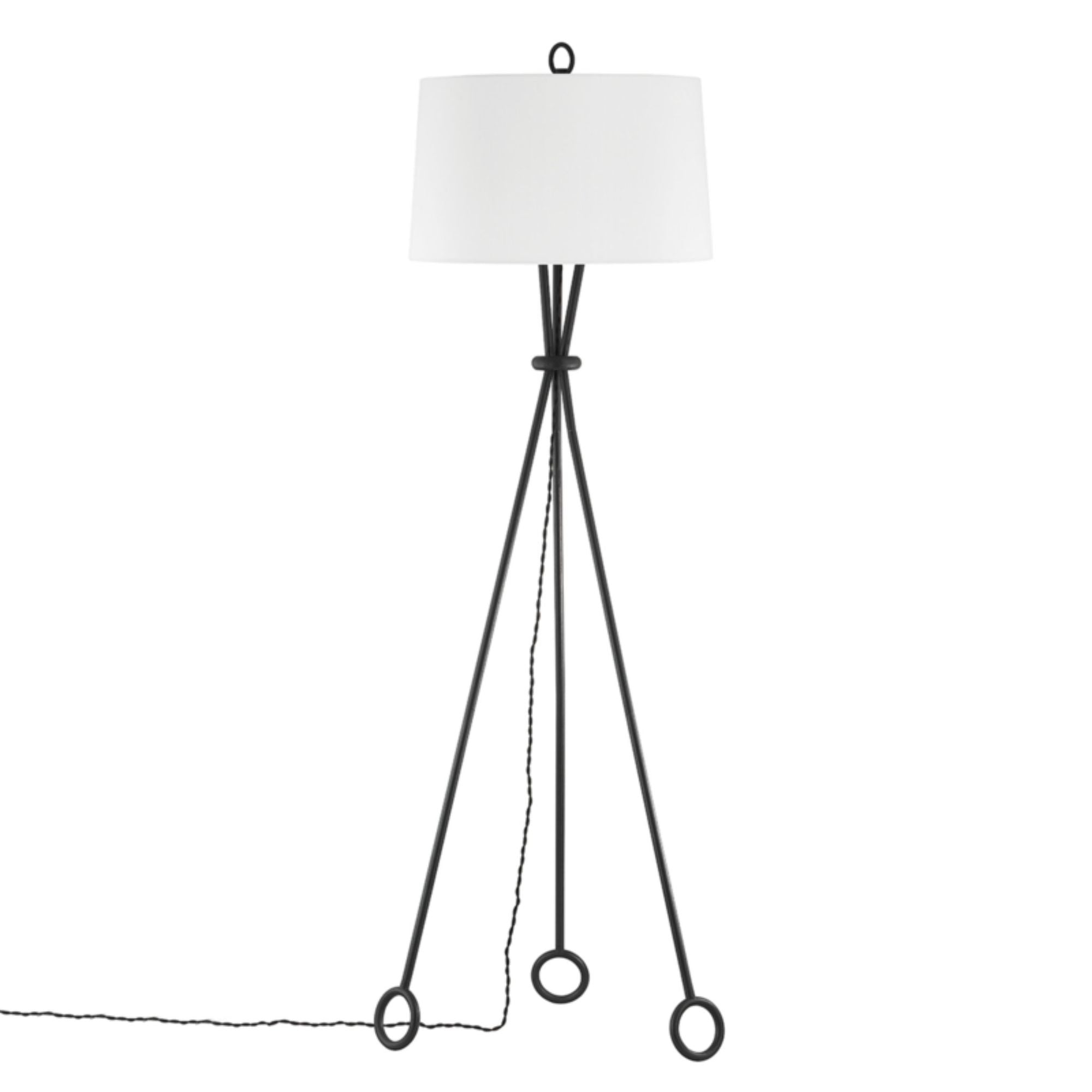 Santa Monica Floor Lamp 1-Light LED in Forged Iron 20.75L x 20.75W x 67.75H