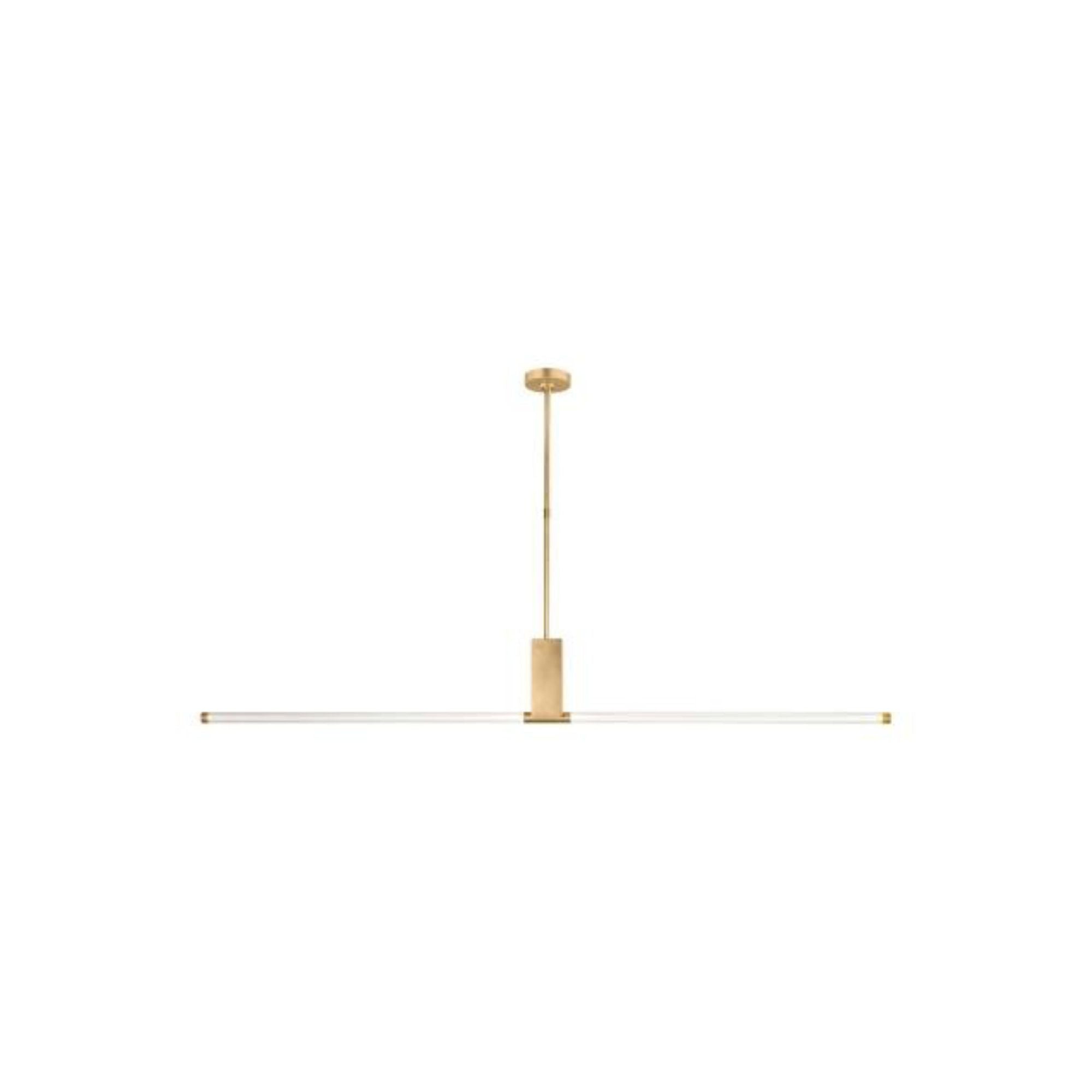Phobos Large Linear Flush & Semi-Flush Mount 1-Light LED 2700K Natural Brass by Kelly Wearstler