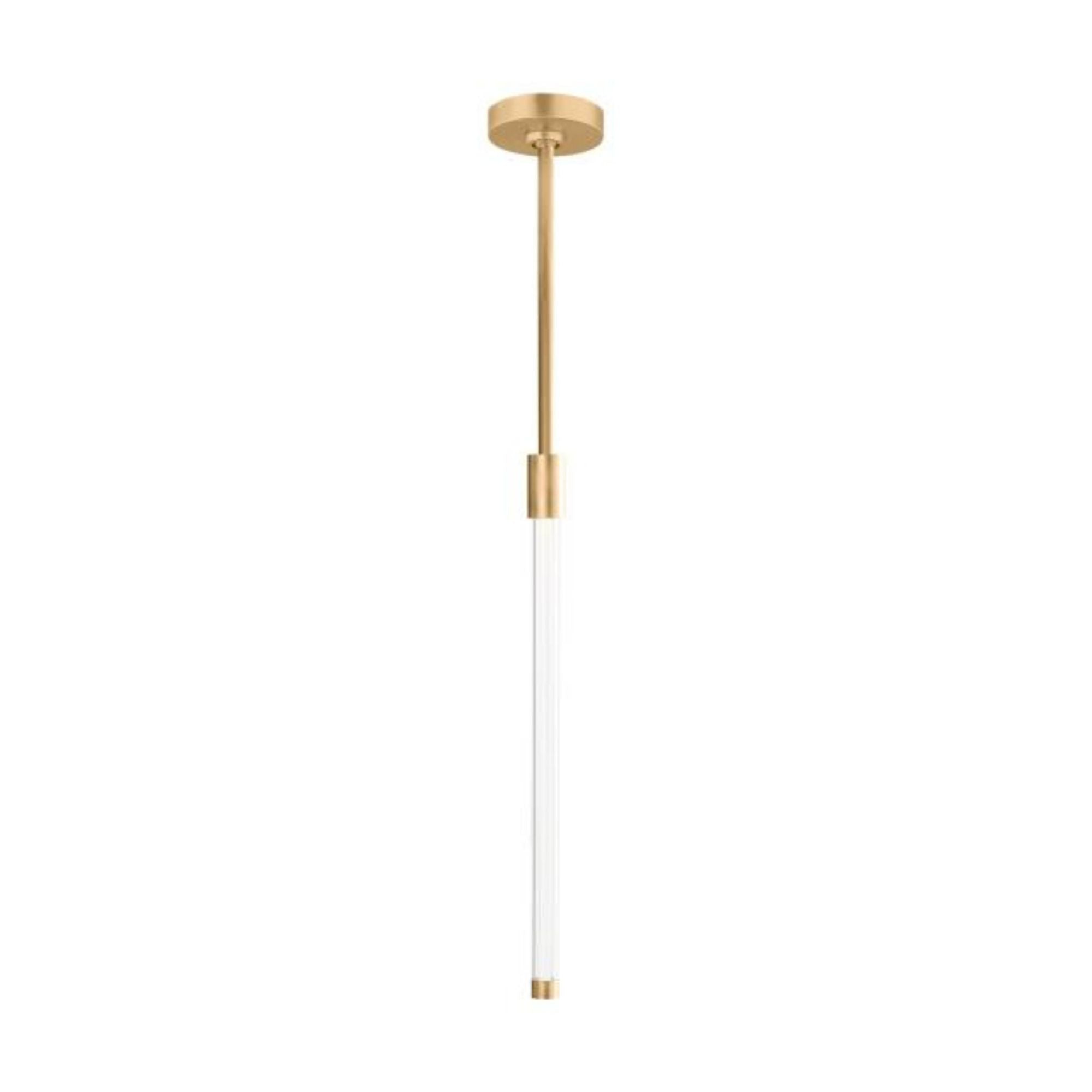 Phobos Small Pendant Linear Suspension 1-Light LED 2700K Natural Brass by Kelly Wearstler