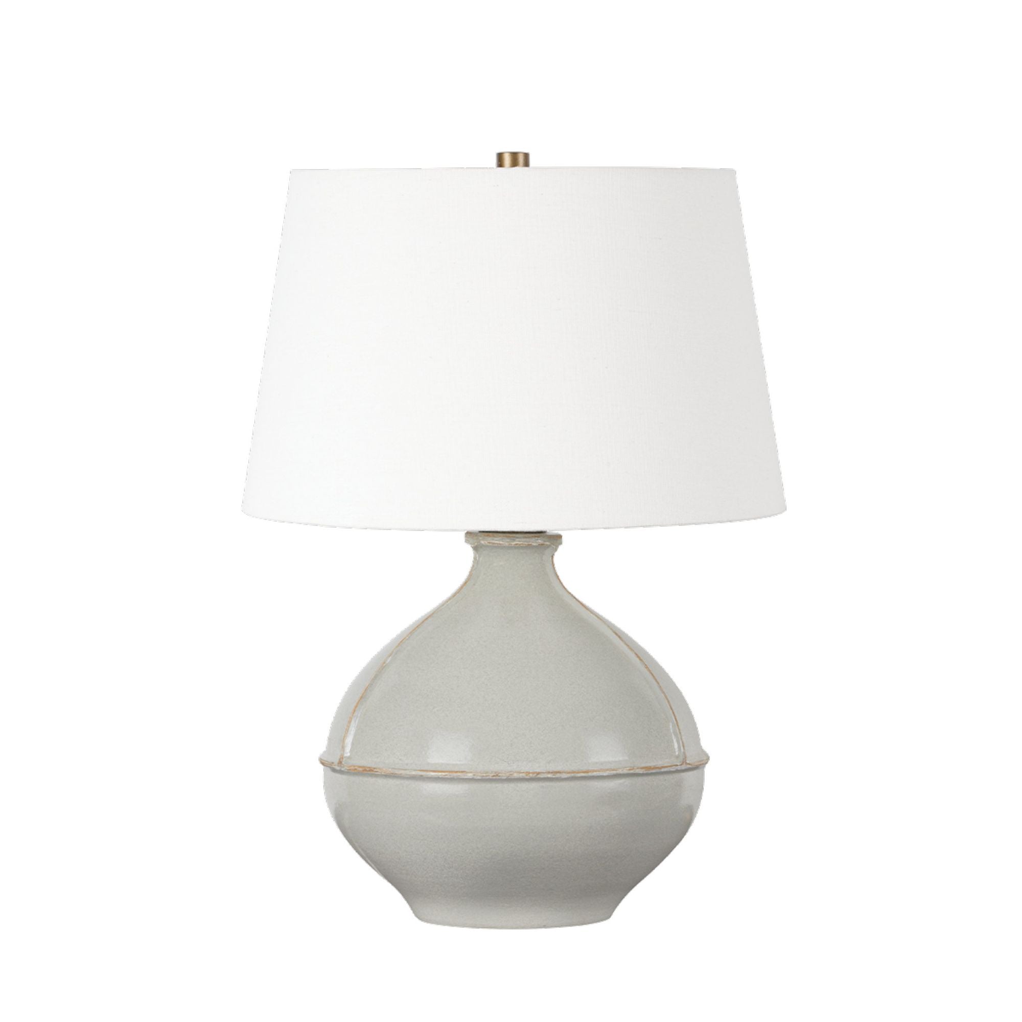 Salvage Table Lamp 1-Light LED in Patina Brass And Ceramic Pale Sage 18L x 18W x 24H