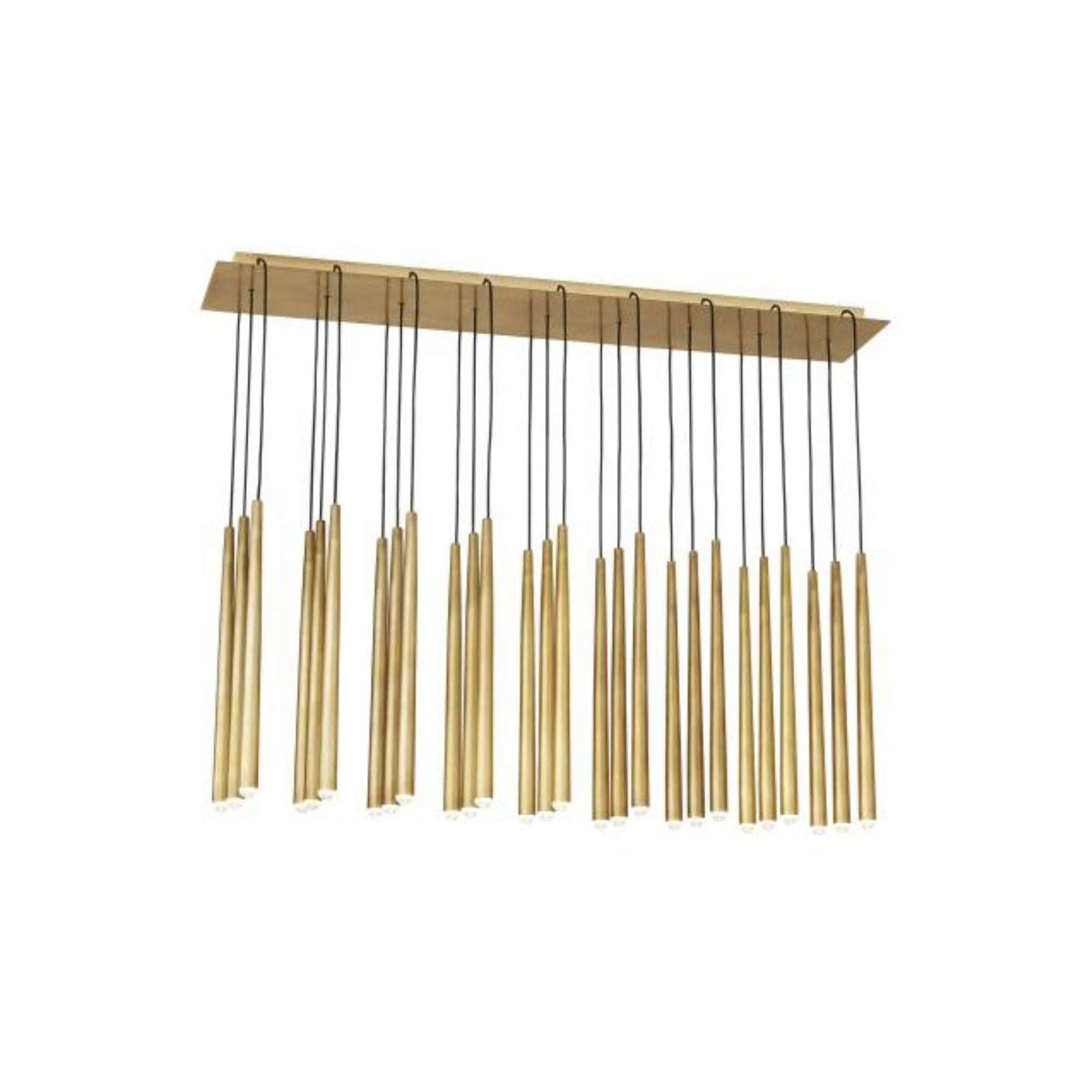 Pylon 27 Light Chandelier ESSENCE 27-Light LED 3000K Natural Brass by Sean Lavin