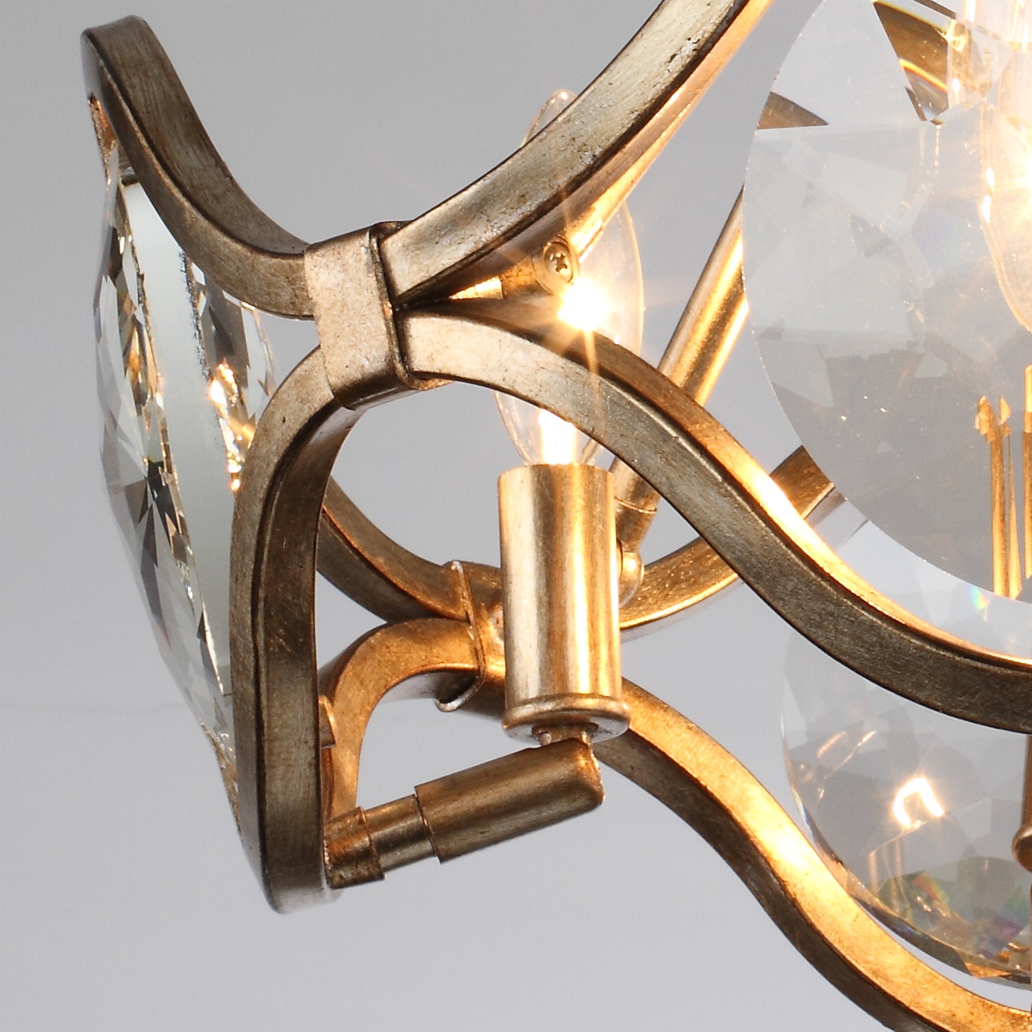 Quincy 16'' Distressed Twilight Semi Flush Mount Gold 16"W x 11.5"H x 16"D