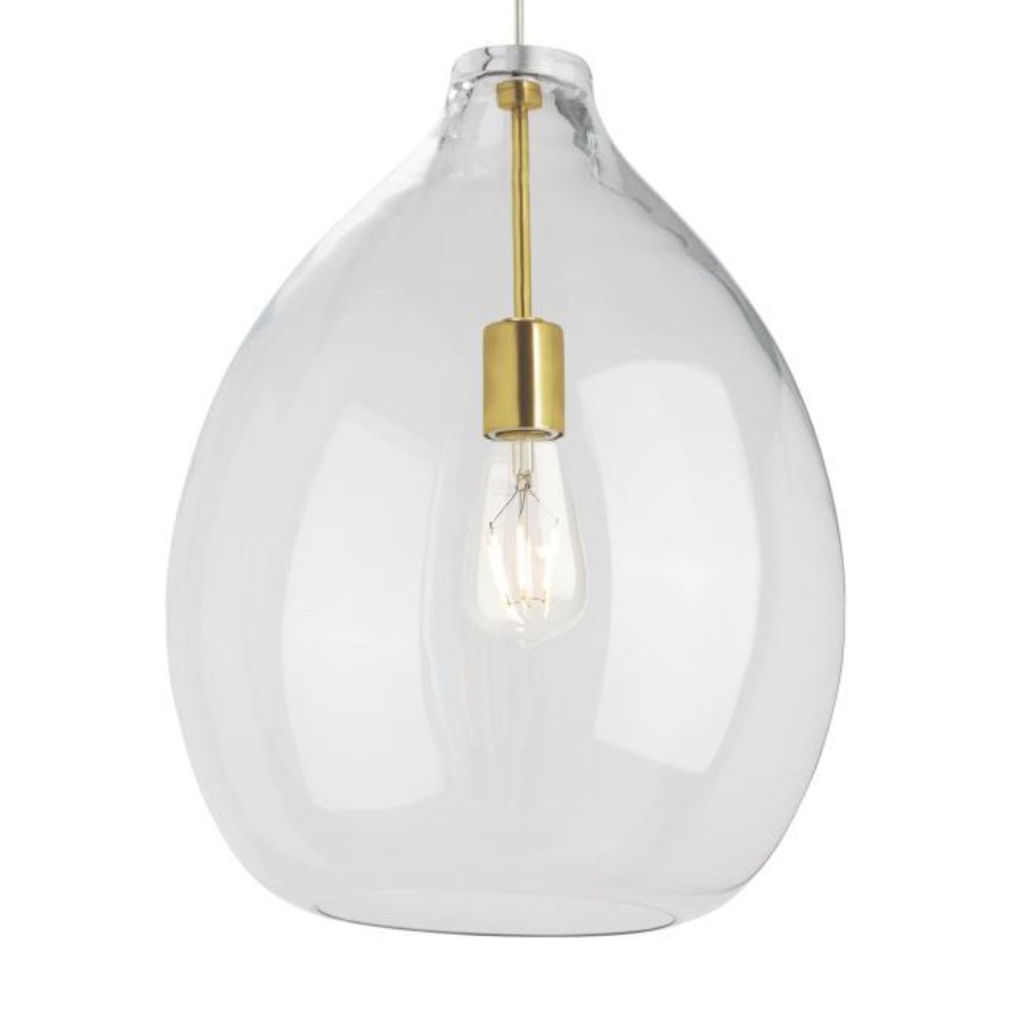 Quinton Pendant Line-Voltage Pendants/Suspension 1-Light Natural Brass