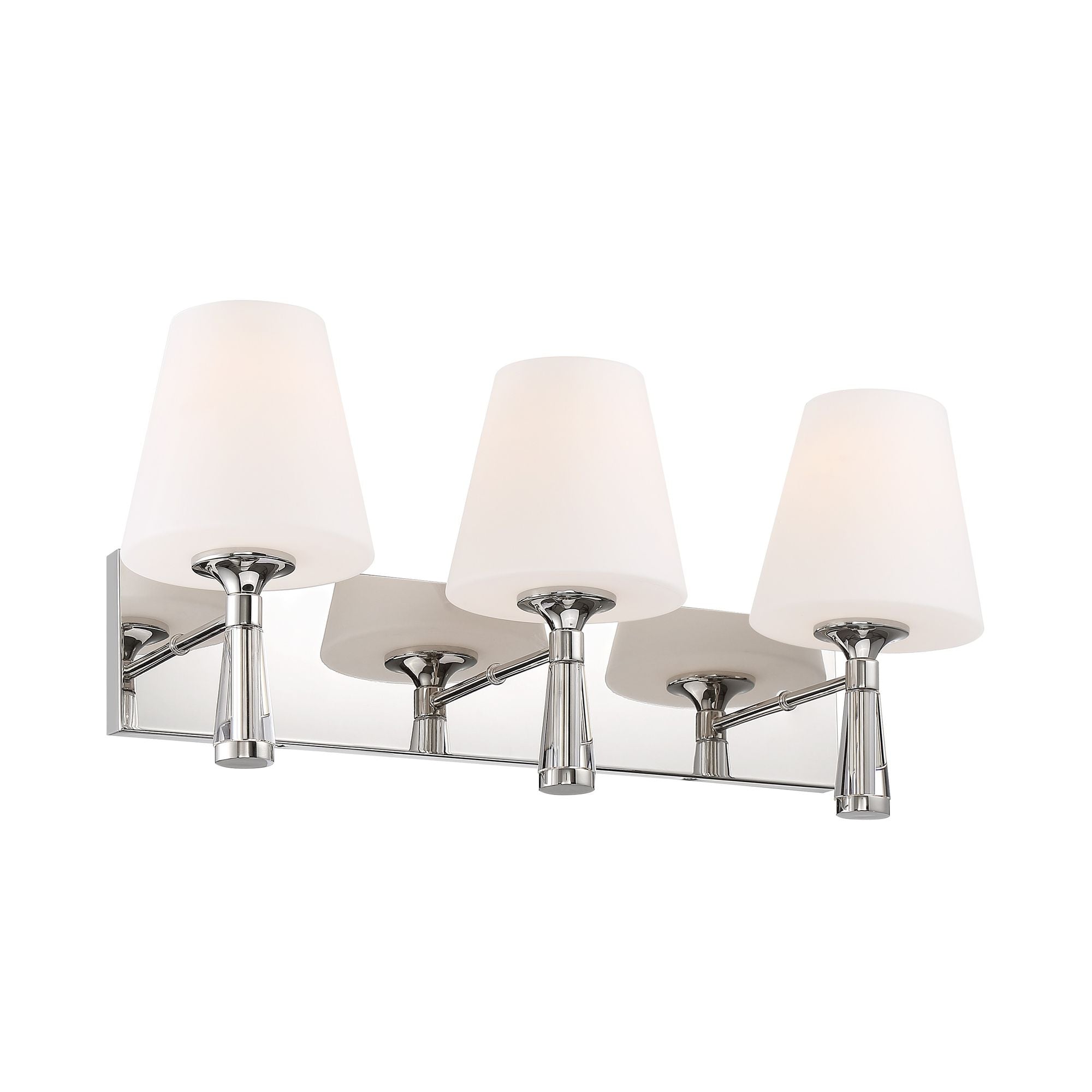 Ramsey 3 Light Polished Nickel Bathroom Vanity Glass Shade 23.25"W x 10.5"H x 7.5"D