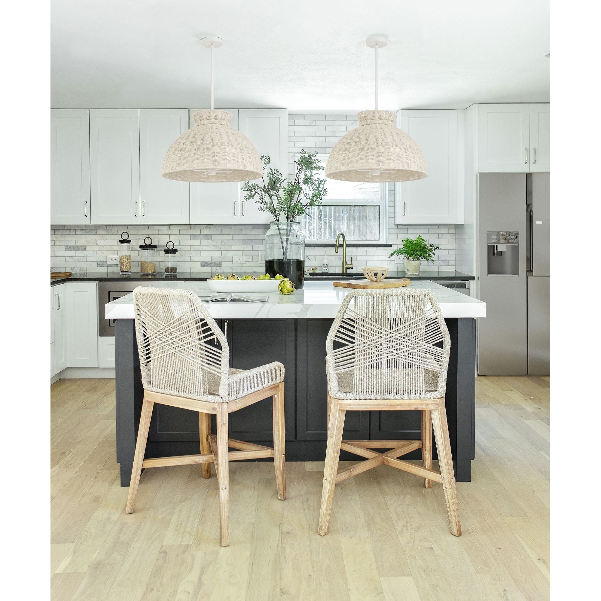 Reese 22'' Matte White Pendant White 22"W x 13.5"H x 22"D