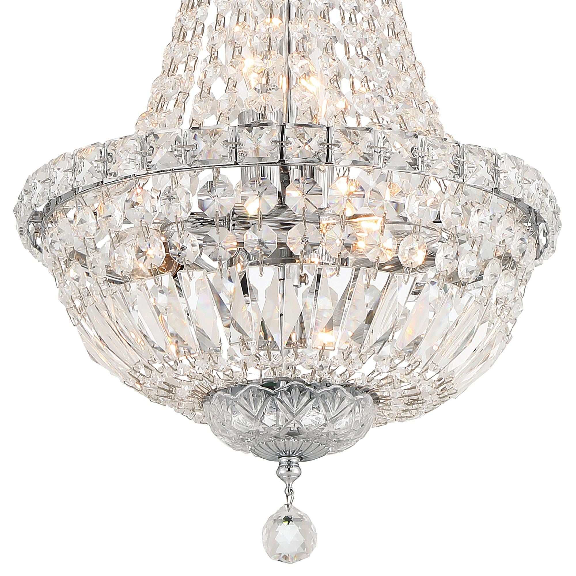 Roslyn 12'' Polished Chrome Chandelier Silver 12"W x 18"H x 12"D