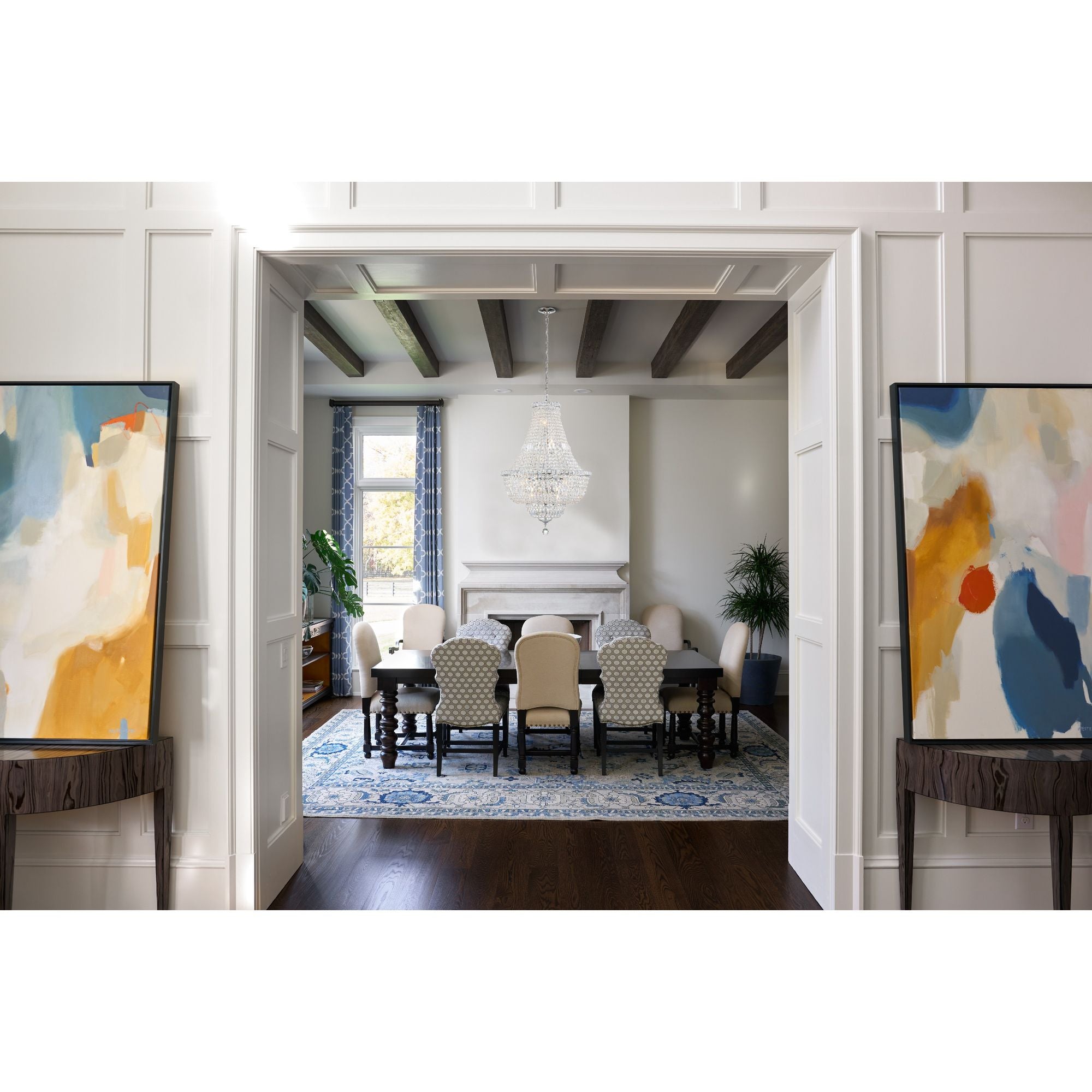 Roslyn 9 Light Polished Chrome Chandelier Hand Cut Crystal 22"W x 33"H x 22"D