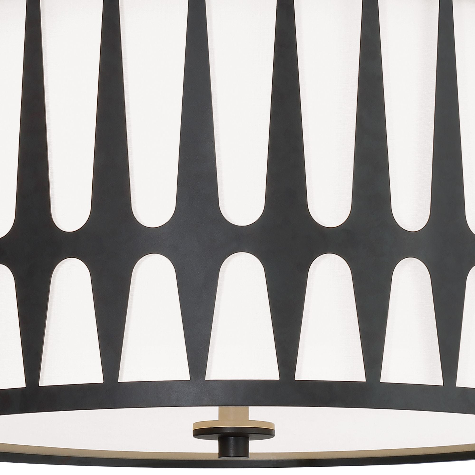 Royston 3 Light Black Flush Mount Silk Shade 18"W x 10.5"H x 18"D