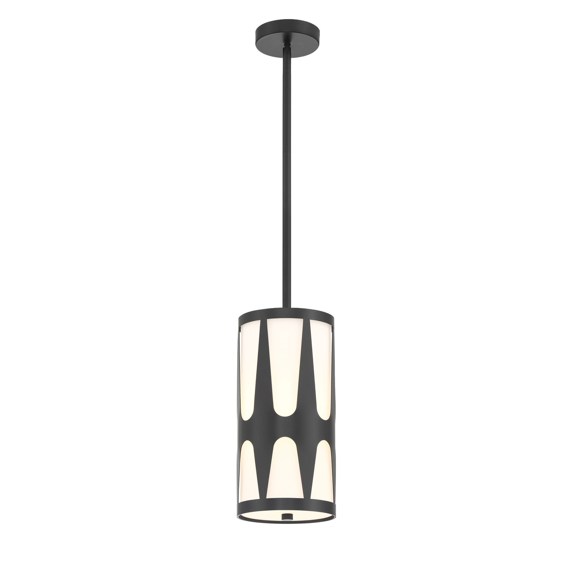 Royston 1 Light Black Mini Pendant Glass 7"W x 14"H x 7"D