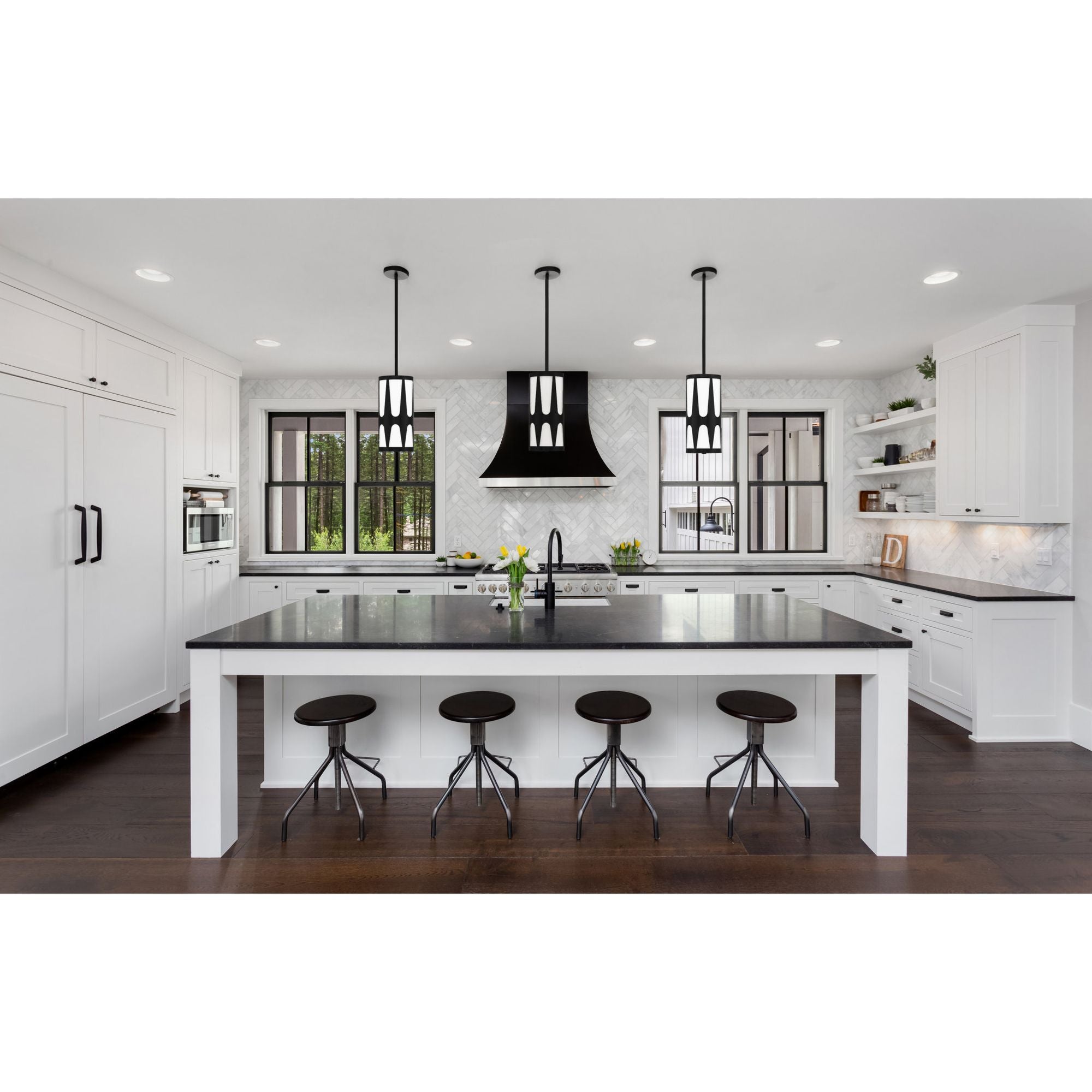 Royston 1 Light Black Mini Pendant Glass 7"W x 14"H x 7"D