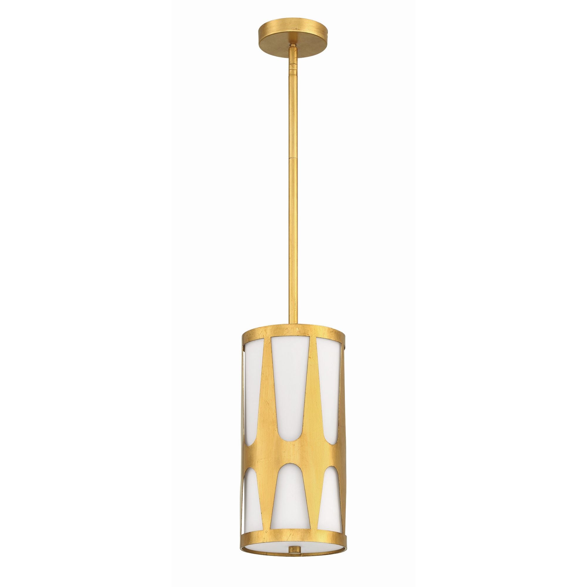 Royston 1 Light Antique Gold Mini Pendant Glass 7"W x 14"H x 7"D