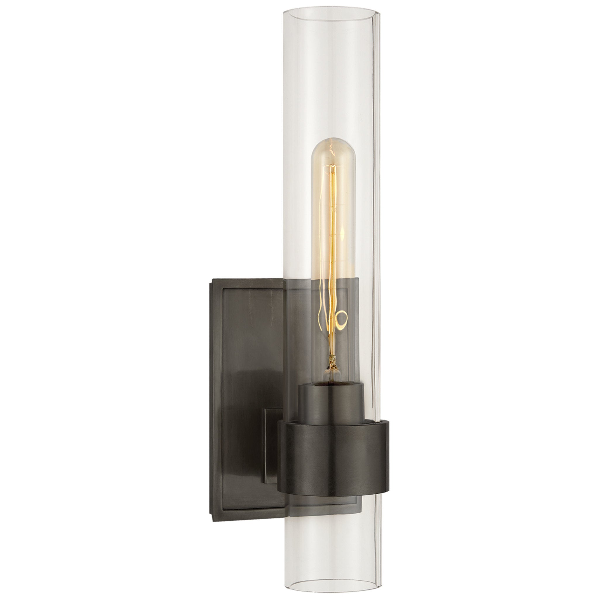 Ian K. Fowler Presidio Petite Sconce in Bronze with Clear Glass Wall Light W4.75" x H14"