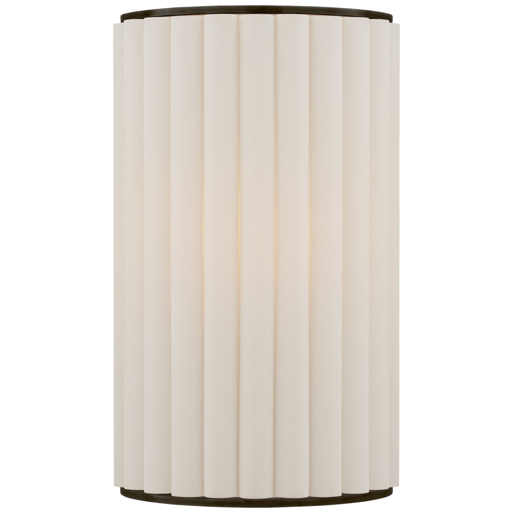 Ian K. Fowler Palati Small Sconce in Bronze with Linen Shade Wall Light W8.5" x H14"