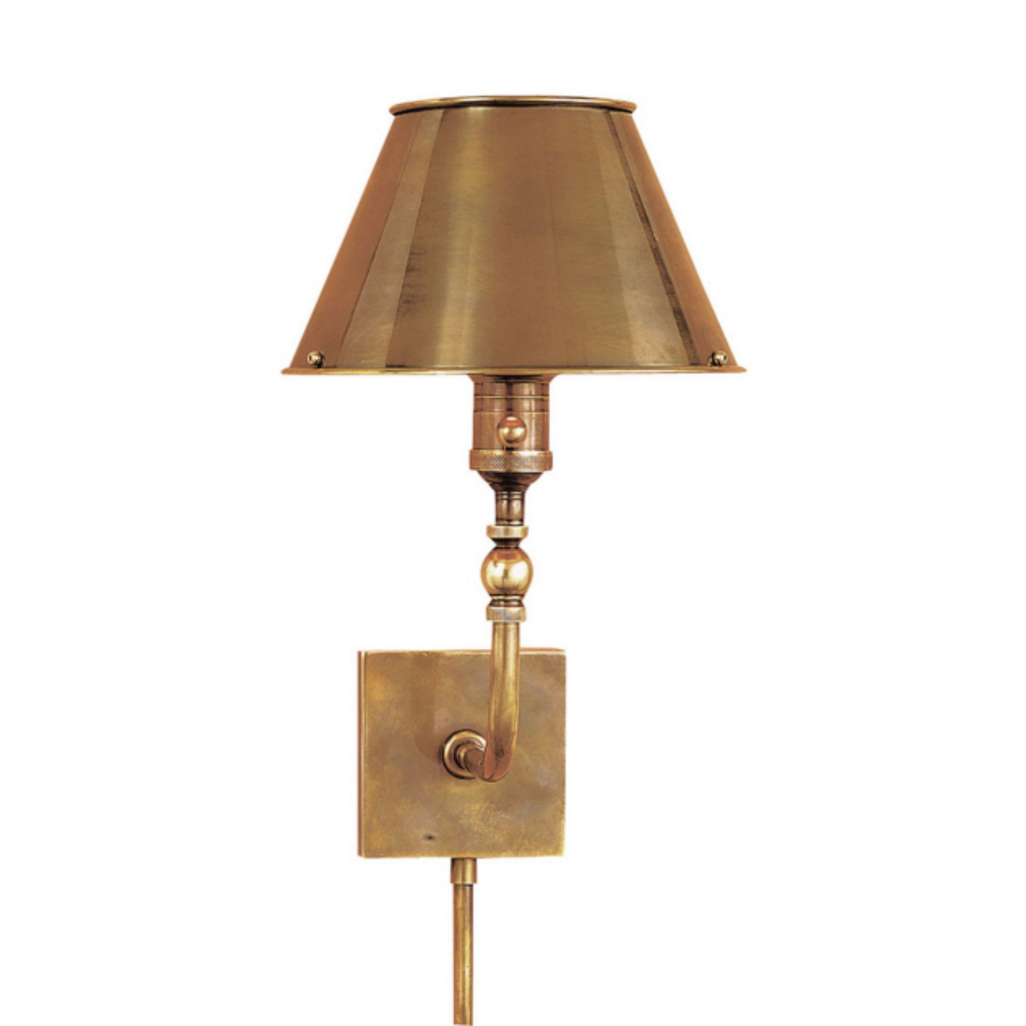 Visual Comfort Swivel Head Wall Lamp in Hand-Rubbed Antique Brass Wall Light W8" x H14"