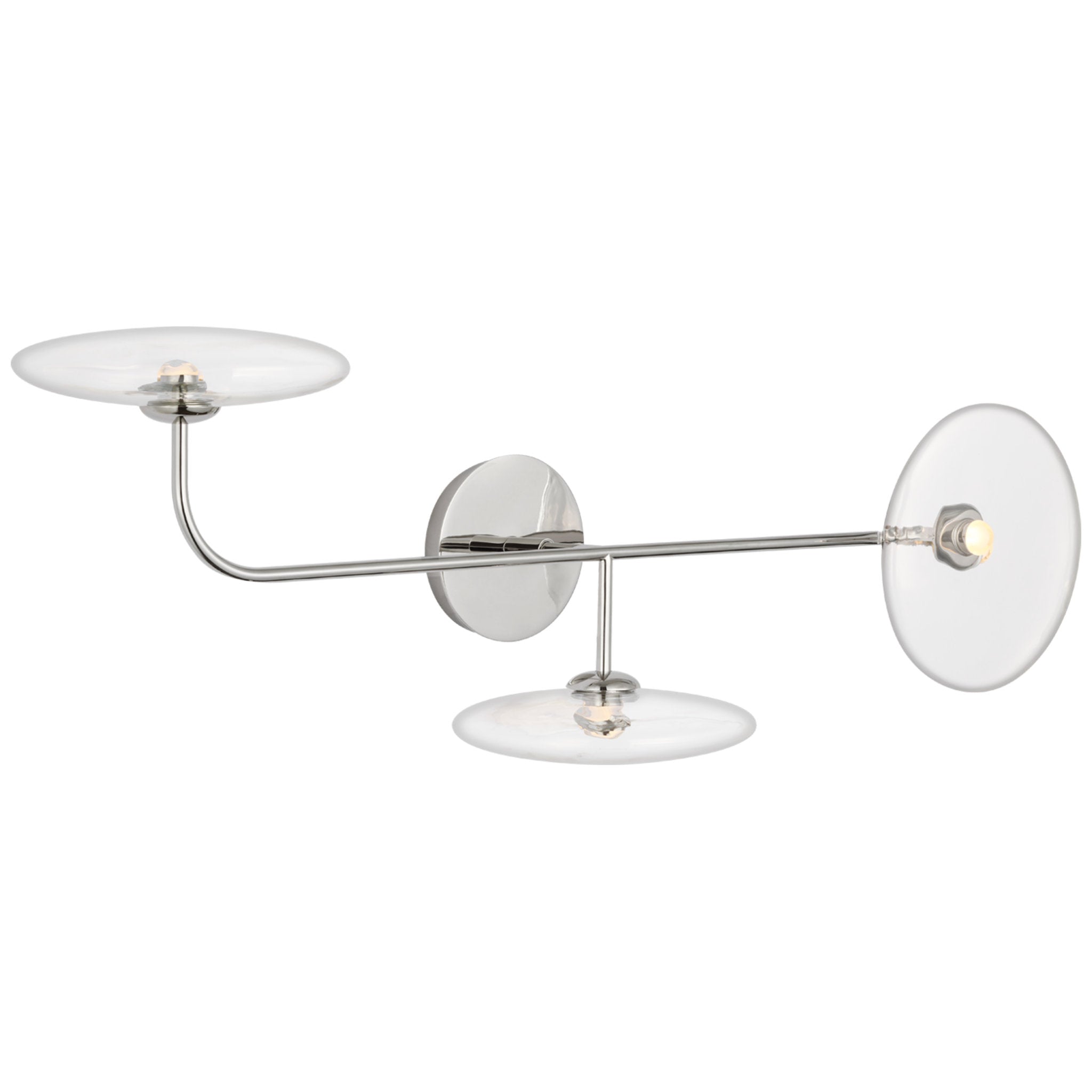 Ian K. Fowler Calvino Large Arched Sconce in Polished Nickel with Clear Glass Wall Light W30" x H10.75"