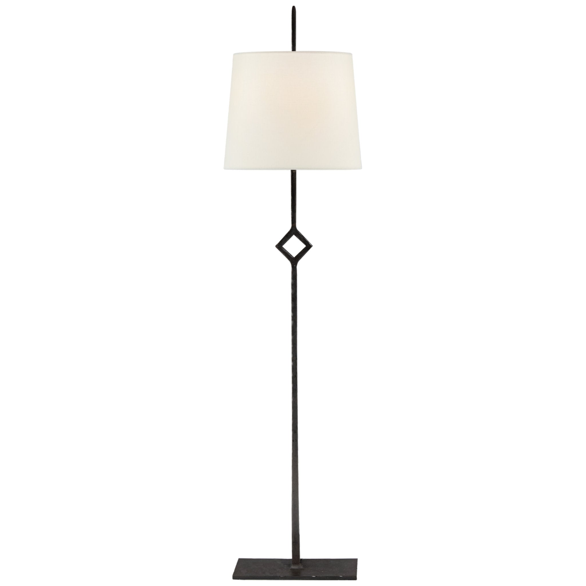 Visual Comfort Cranston Buffet Lamp in Aged Iron with Linen Shade Table Lamp W8.5" x H34.75"