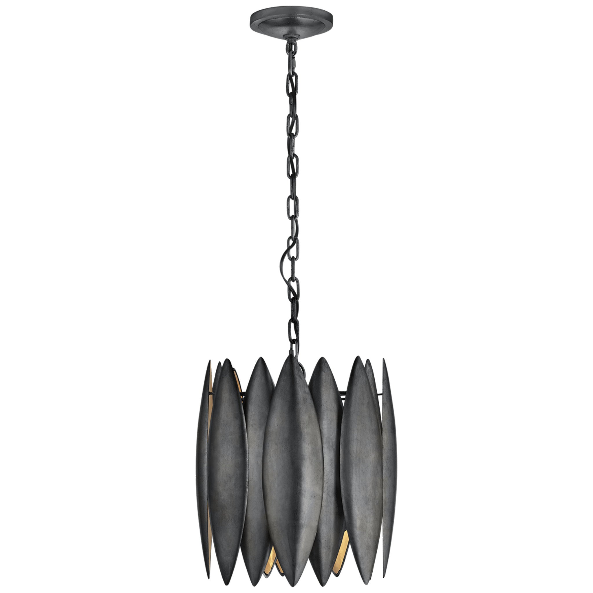 Barry Goralnick Hatton Small Chandelier in Aged Iron Ceiling Light W14.75" x H16"