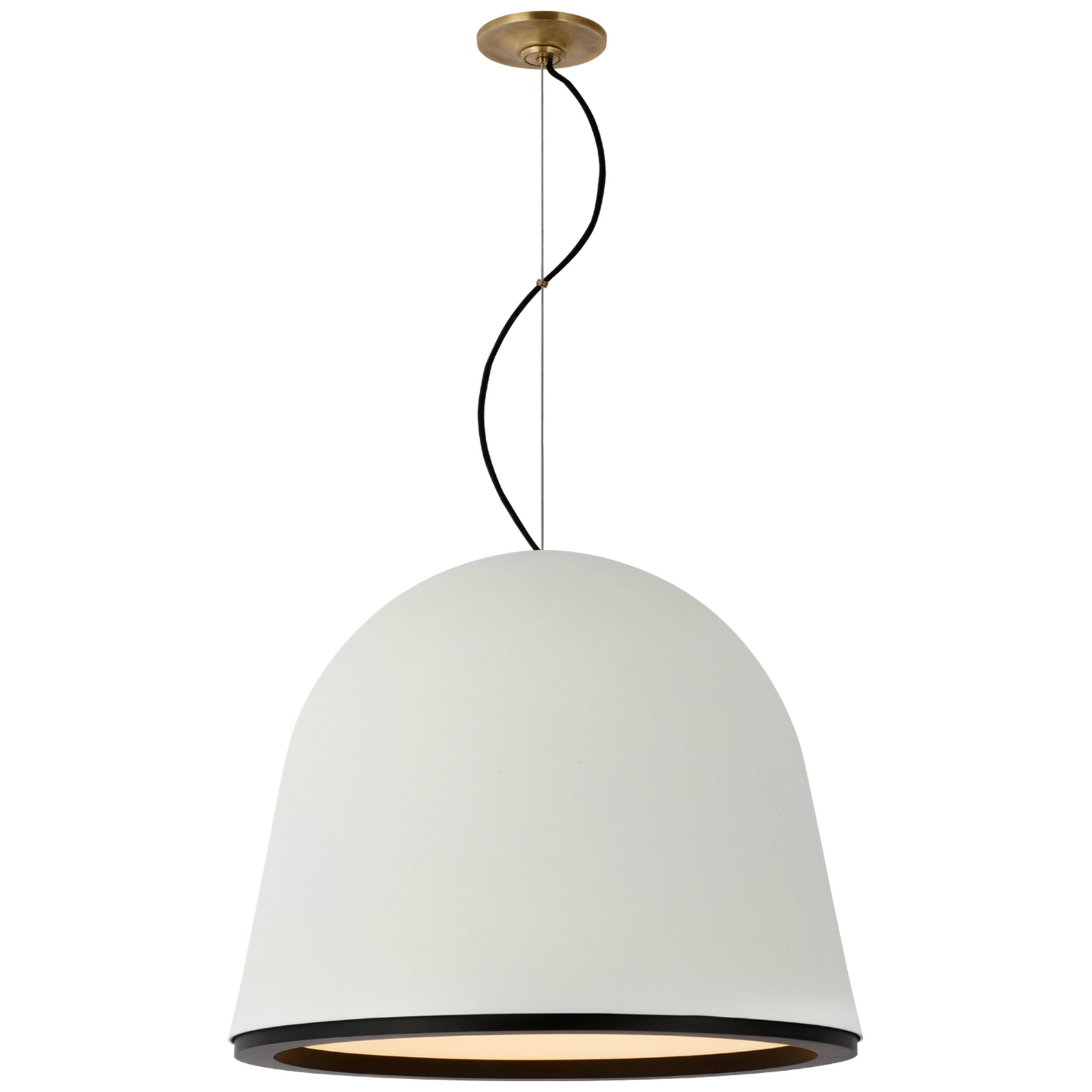 Marie Flanigan Murphy Large Pendant in Plaster White and Matte Black Ceiling Light W24"