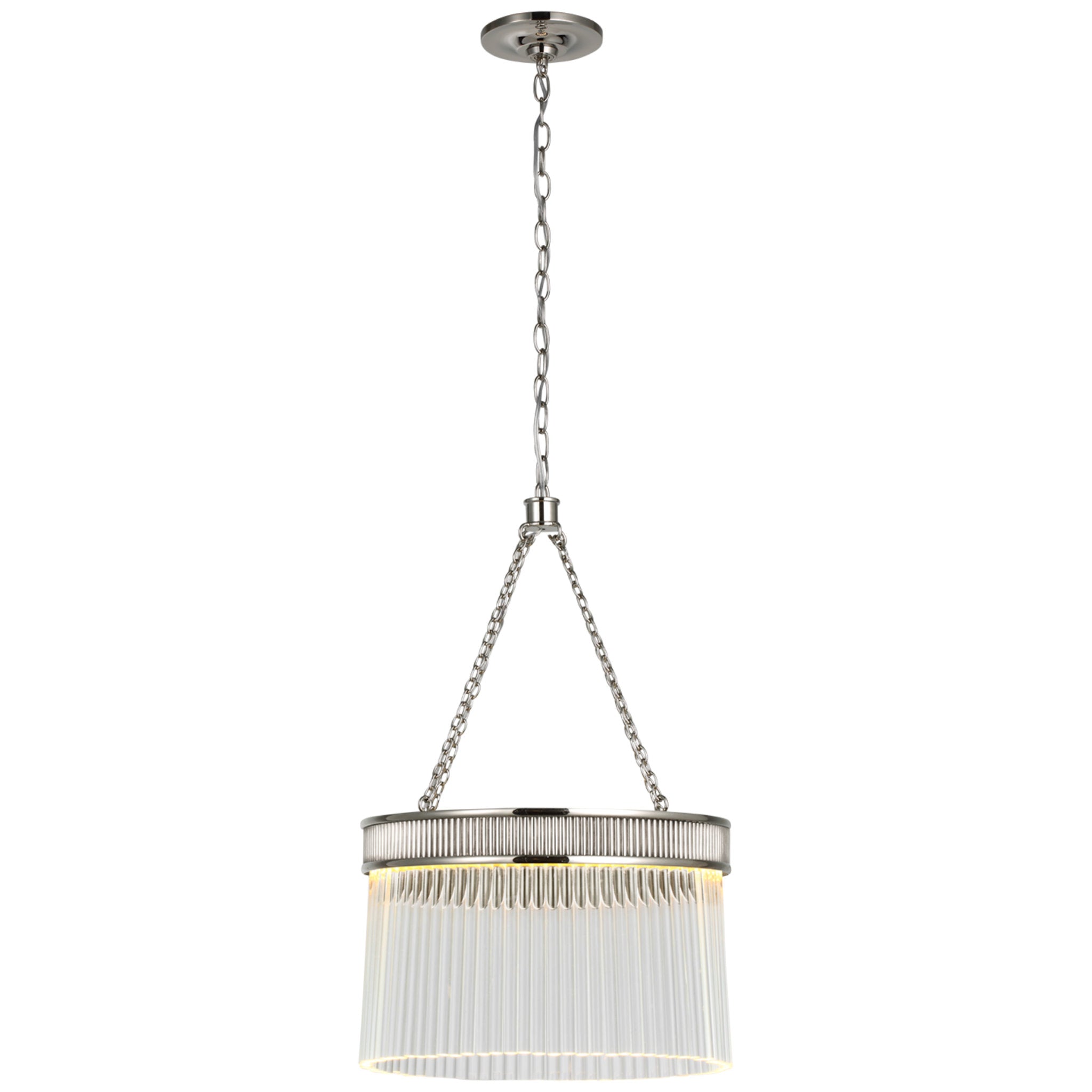 Marie Flanigan Menil Medium Chandelier in Polished Nickel with Crystal Rods Ceiling Light W15.25" x H20.5"