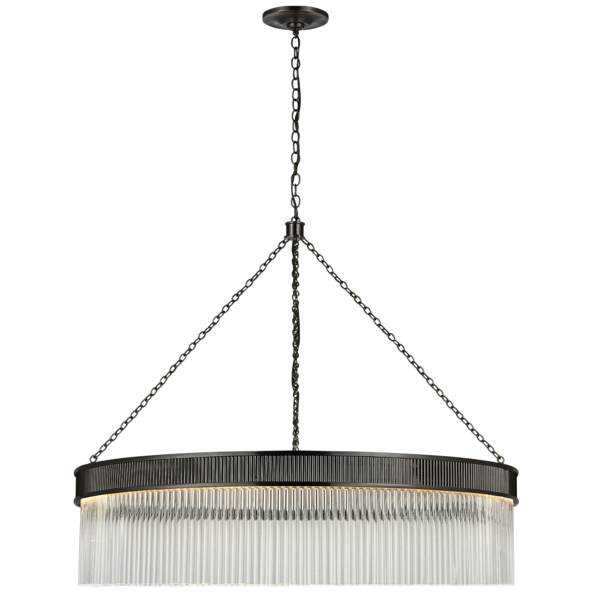 Marie Flanigan Menil Large Chandelier in Bronze with Crystal Rods Ceiling Light W34.25" x H29"