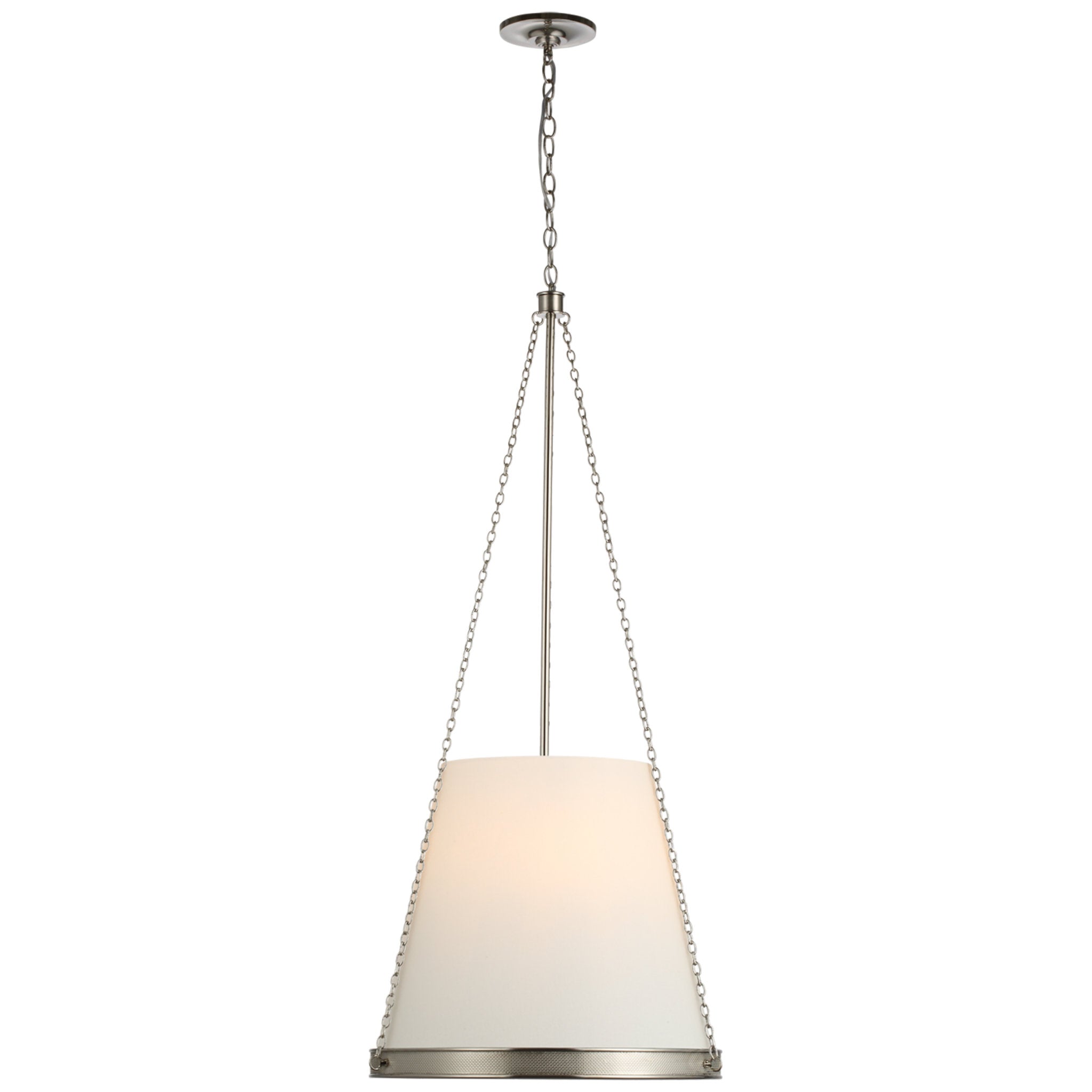 Marie Flanigan Reese 18" Pendant in Polished Nickel with Linen Shade Ceiling Light W20" x H40.75"