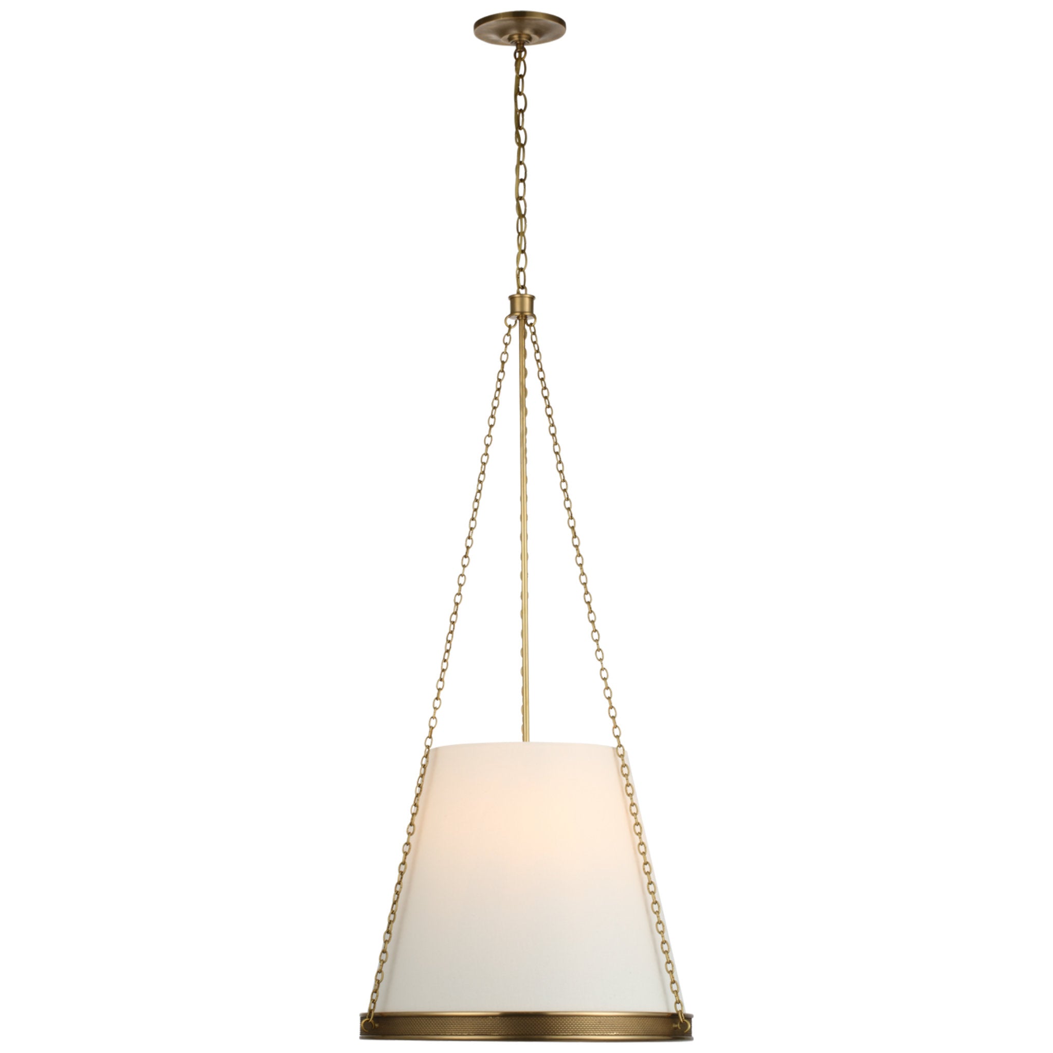 Marie Flanigan Reese 18" Pendant in Soft Brass with Linen Shade Ceiling Light W20" x H40.75"