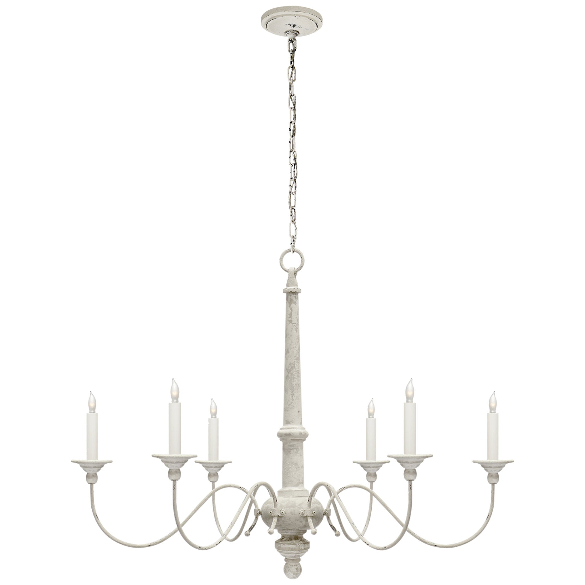 Visual Comfort Country Small Chandelier in Belgian White Ceiling Light W36.5" x H26.75"