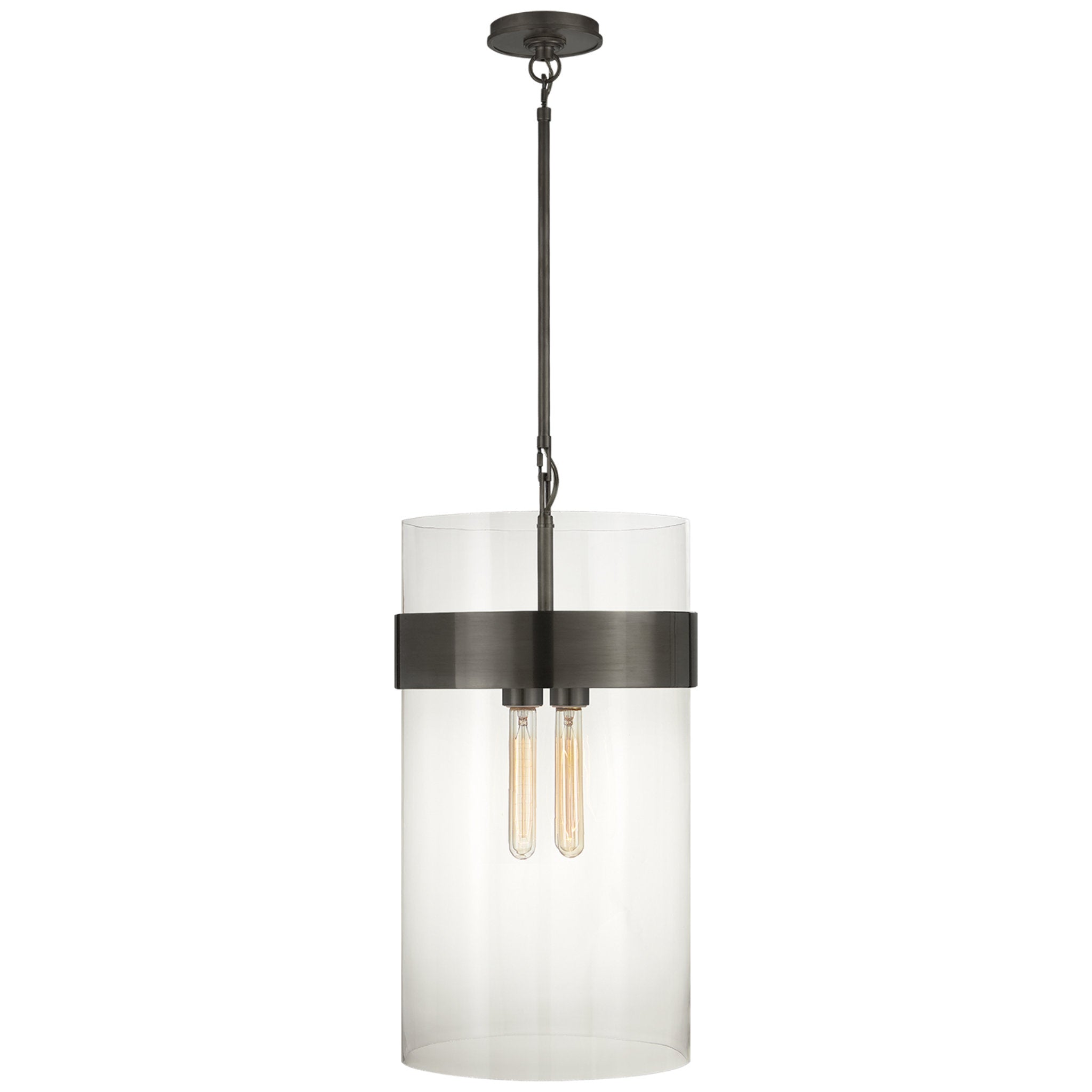 Ian K. Fowler Presidio Medium Pendant in Bronze with Clear Glass Ceiling Light W12.5"