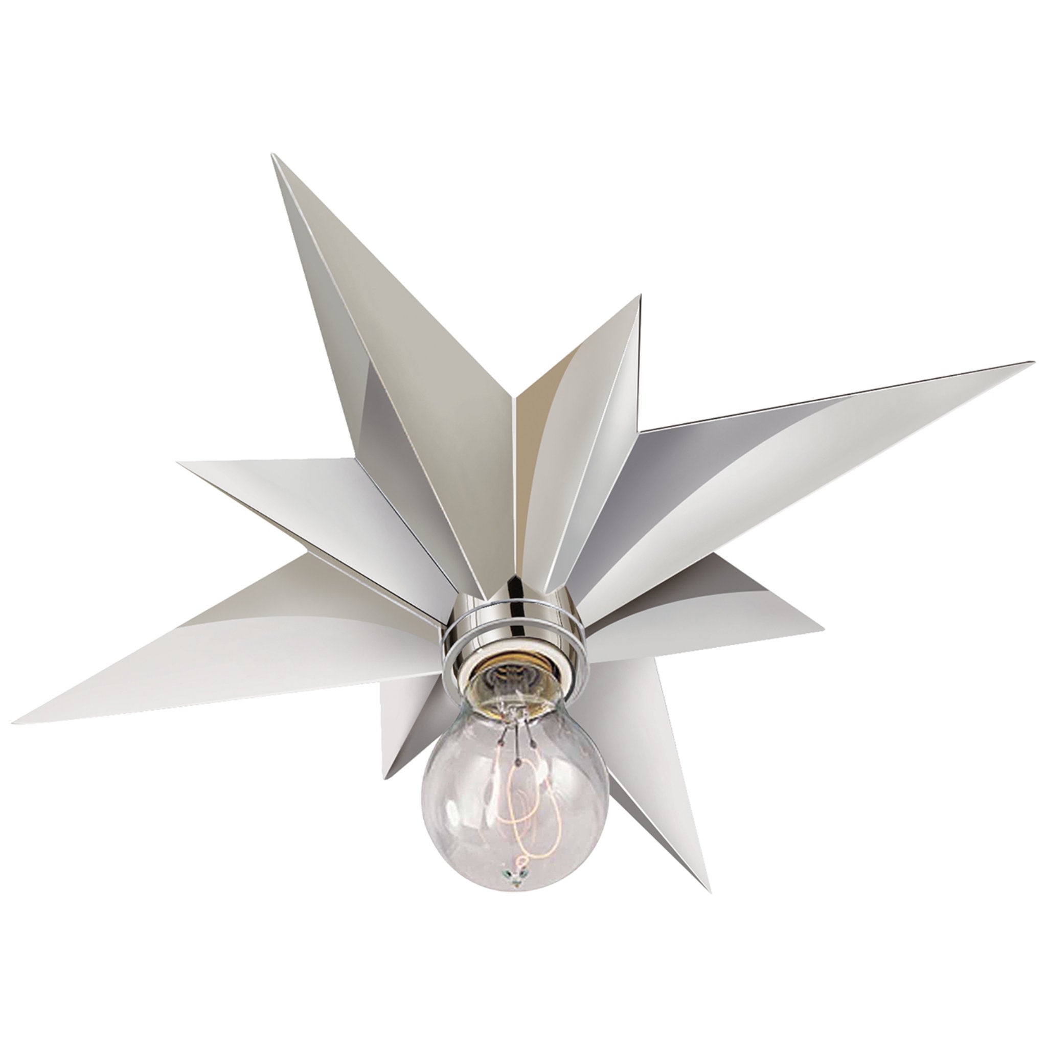 Eric Cohler Star Flush Mount in Polished Nickel Ceiling Light W14.5" x H2.5"
