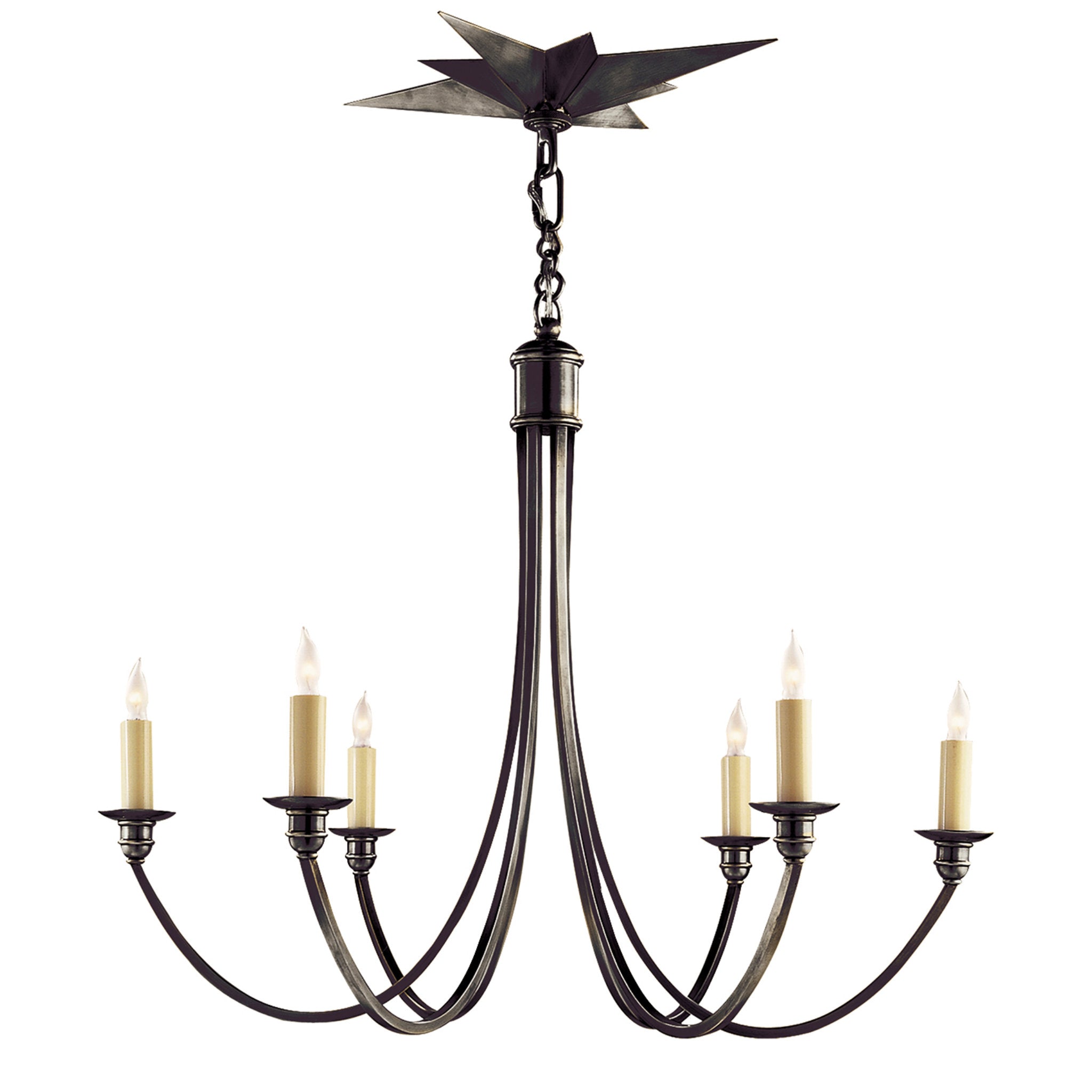 Eric Cohler Venetian Medium Chandelier in Bronze Ceiling Light W27" x H23"