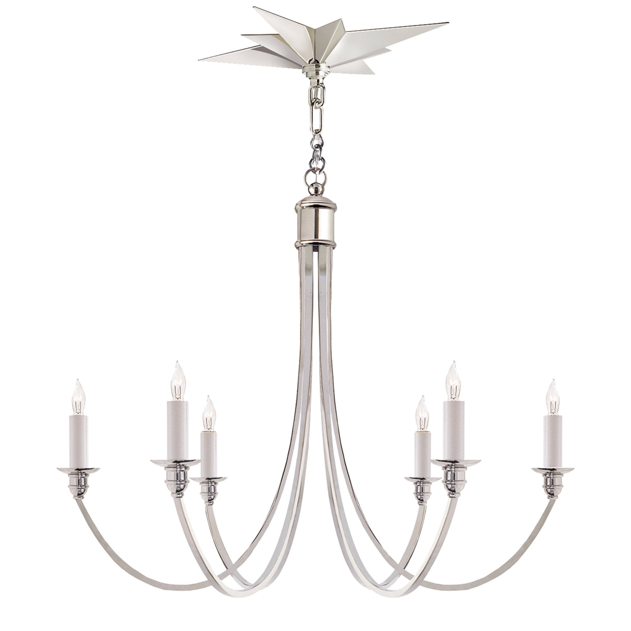 Eric Cohler Venetian Medium Chandelier in Polished Nickel Ceiling Light W27" x H23"
