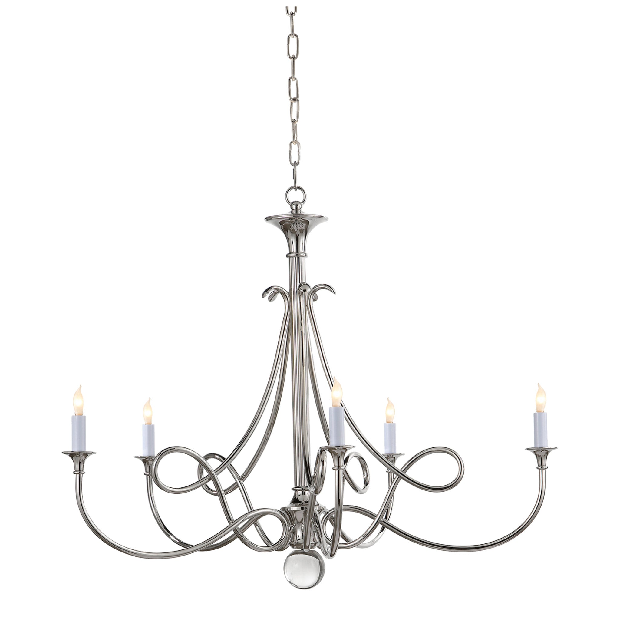 Eric Cohler Double Twist Large Chandelier in Polished Nickel Ceiling Light W36" x H29.75"