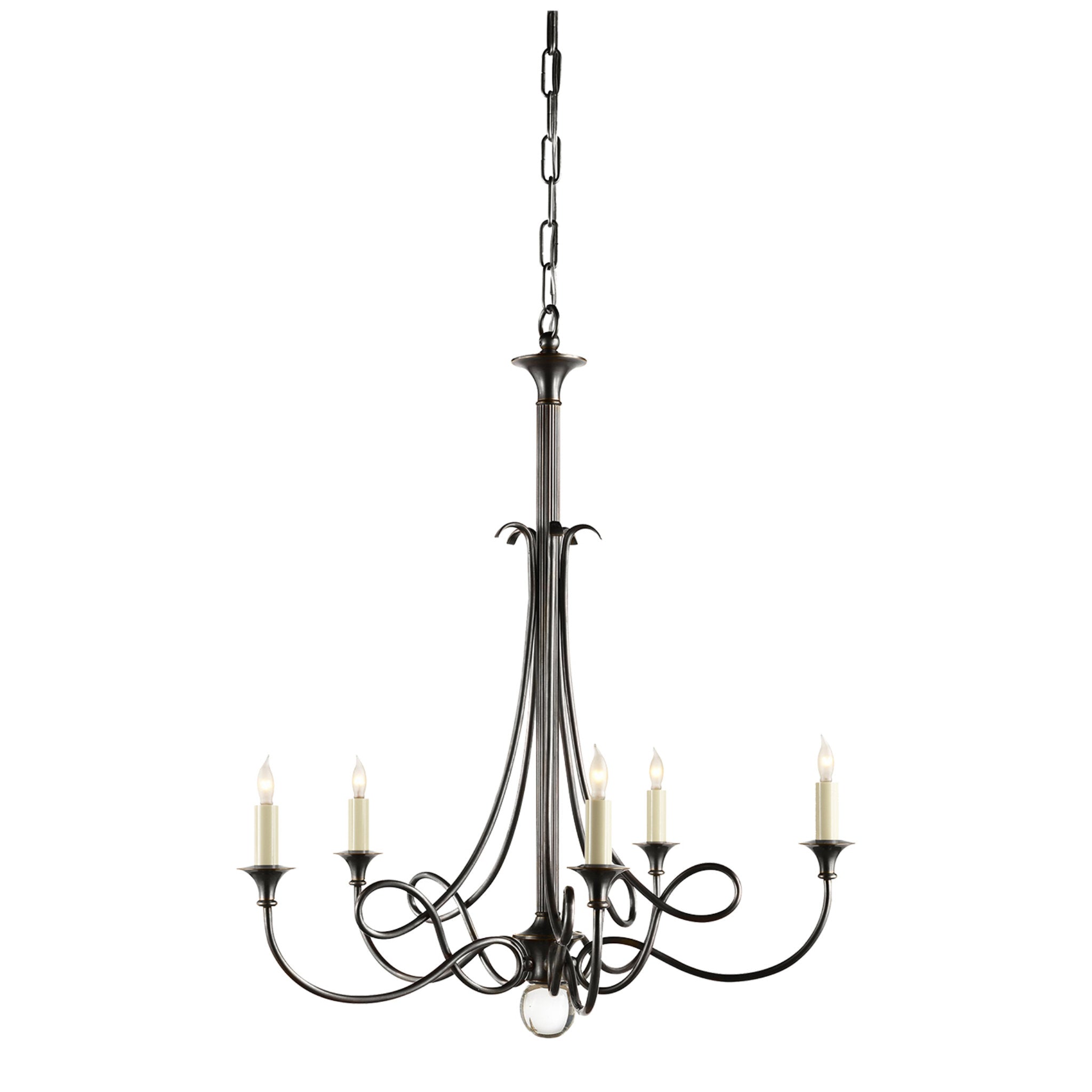 Eric Cohler Twist Chandelier in Bronze Ceiling Light W26" x H30"