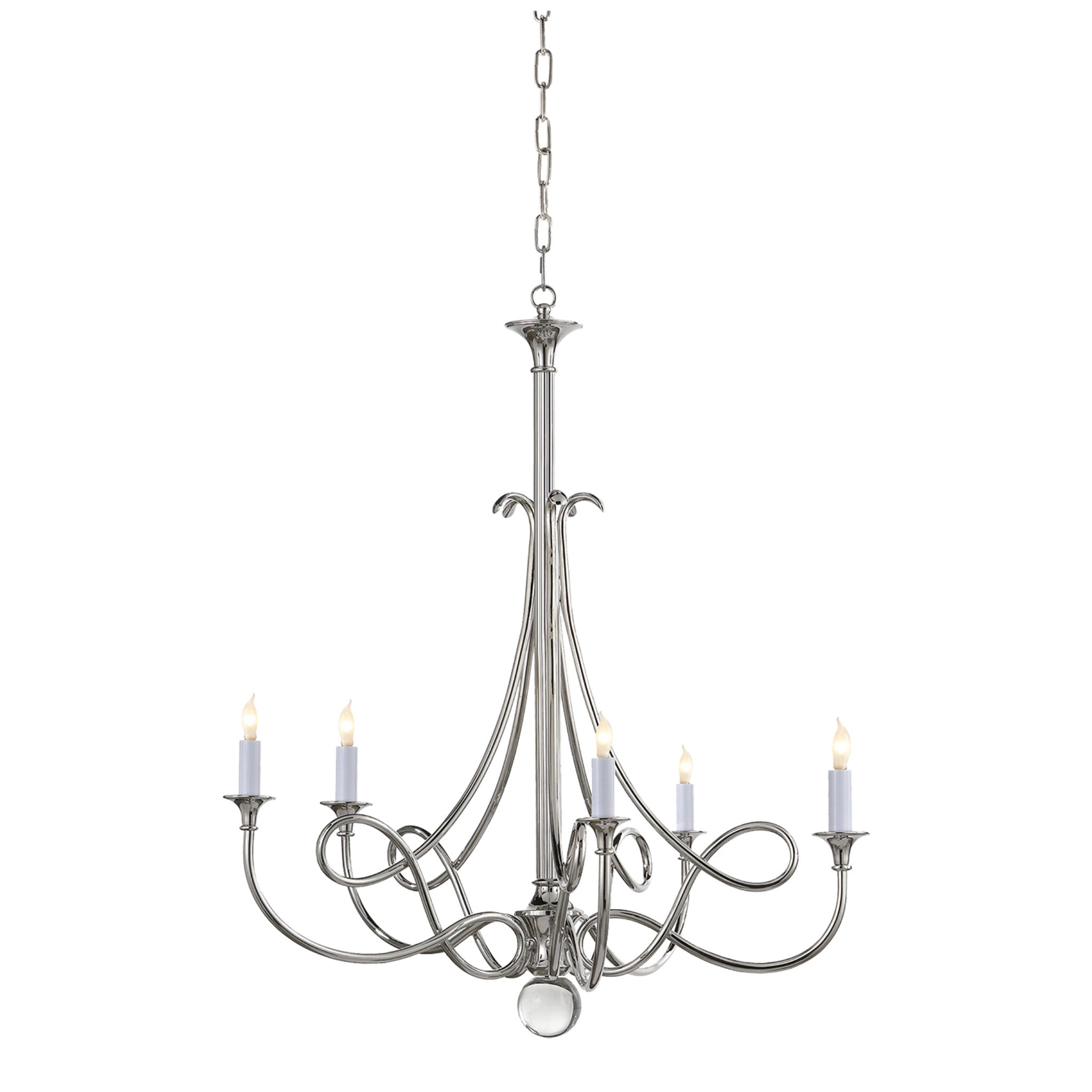 Eric Cohler Twist Chandelier in Polished Nickel Ceiling Light W26" x H30"