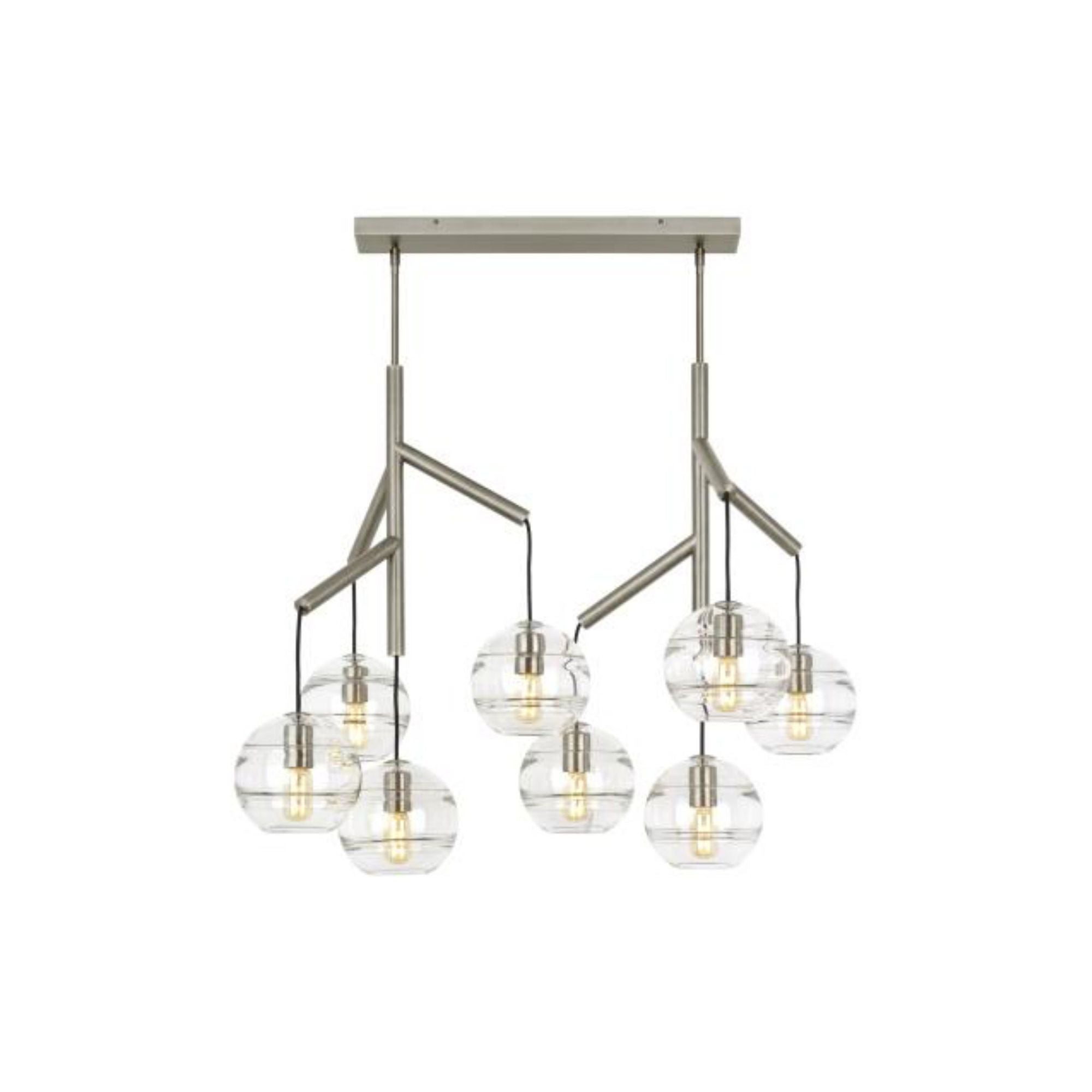 Sedona Double Chandelier Chandeliers 8-Light Satin Nickel by Sean Lavin