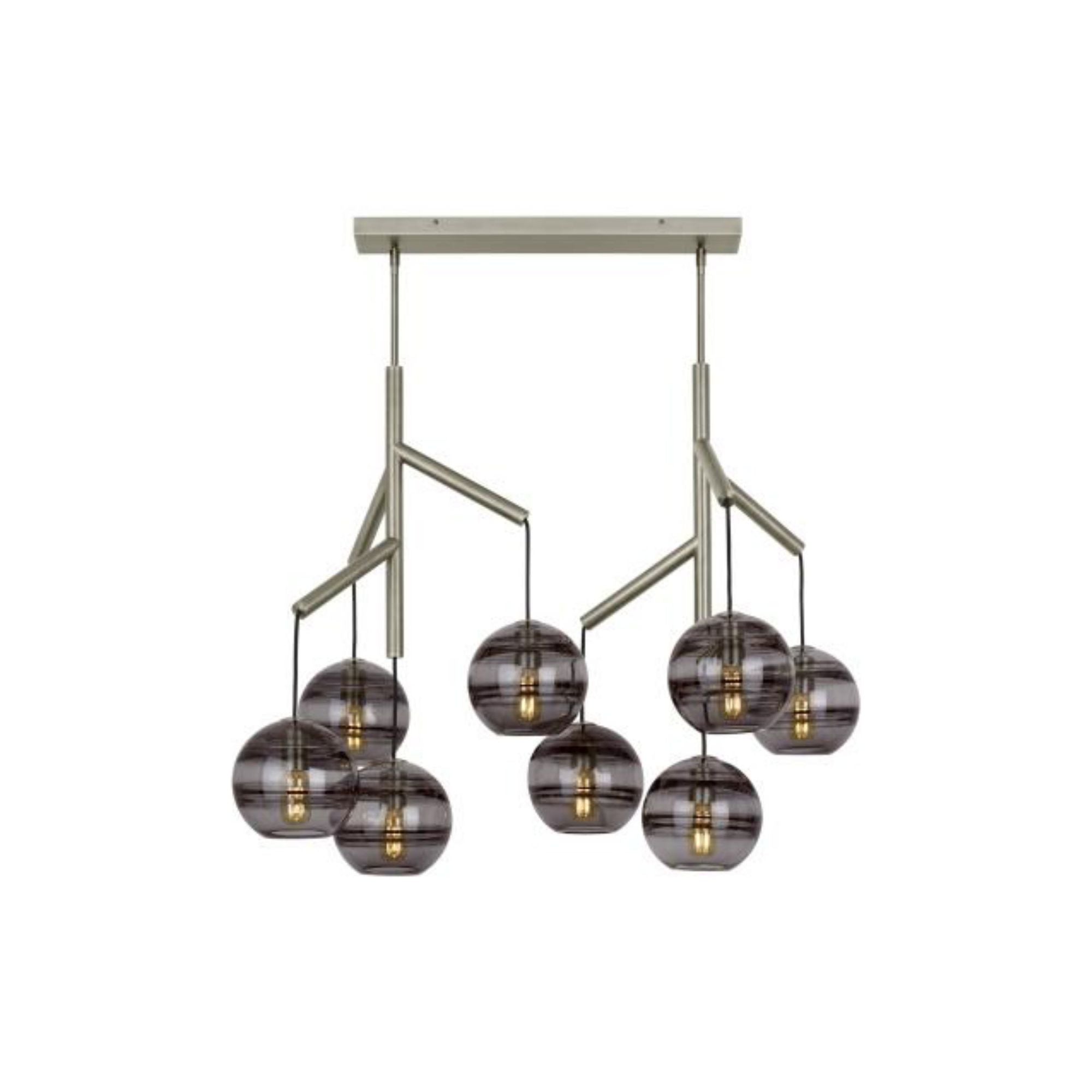 Sedona Double Chandelier Chandeliers 8-Light Satin Nickel by Sean Lavin