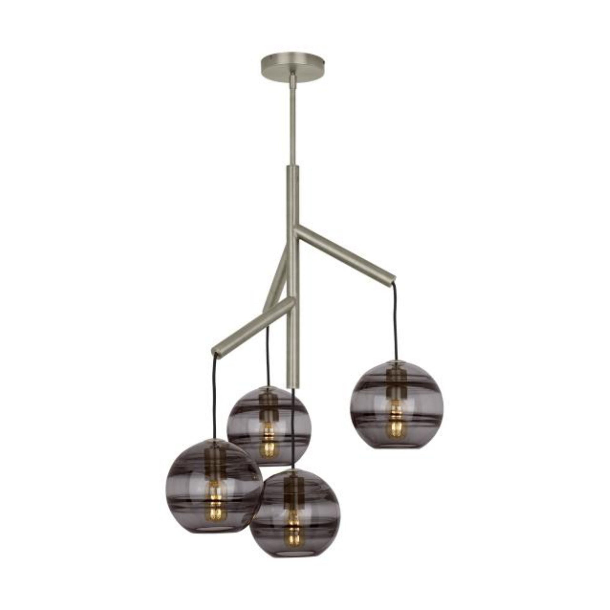 Sedona Single Chandelier Chandeliers 4-Light Satin Nickel by Sean Lavin