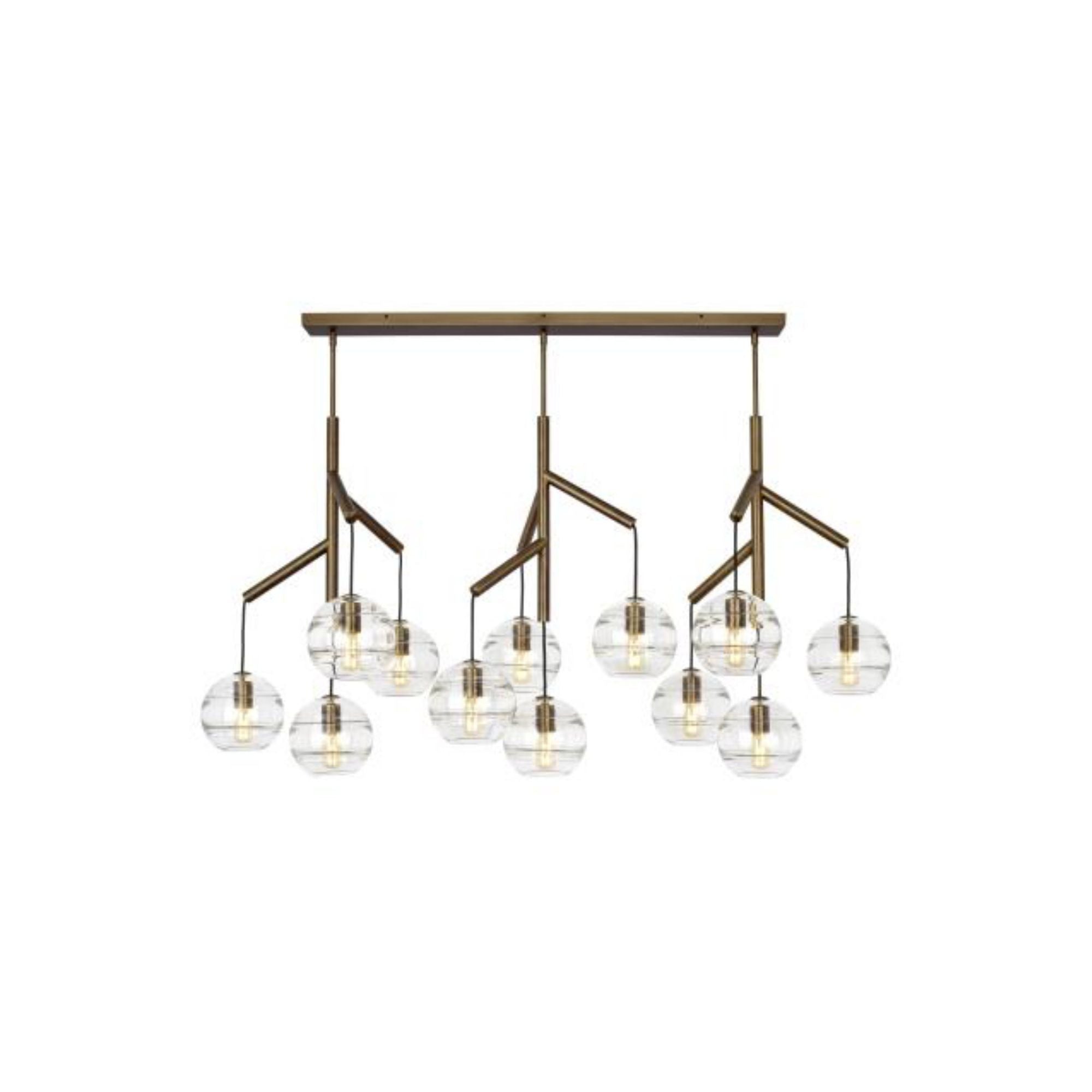 Sedona Triple Chandelier Chandeliers 12-Light Aged Brass by Sean Lavin