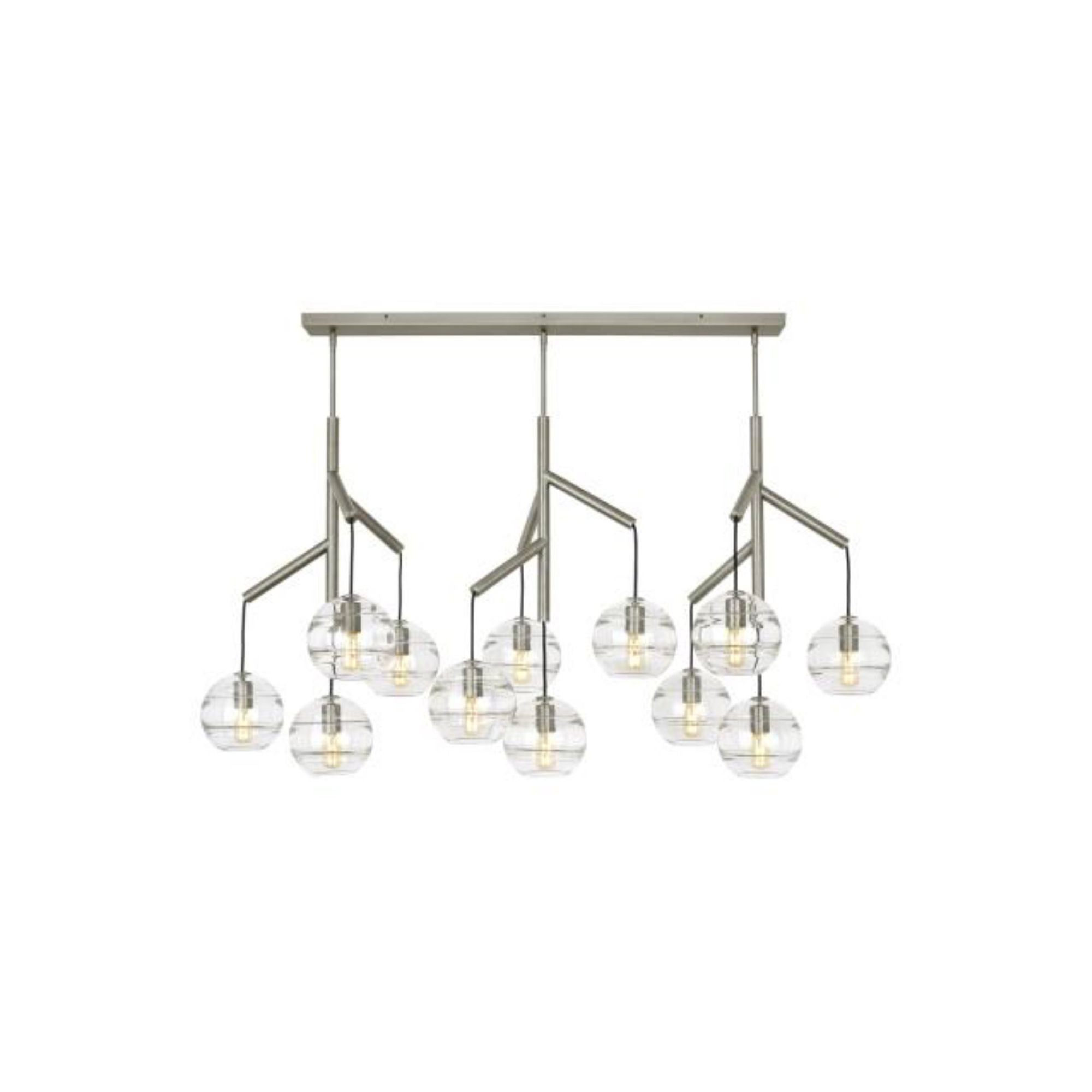 Sedona Triple Chandelier Chandeliers 12-Light Satin Nickel by Sean Lavin