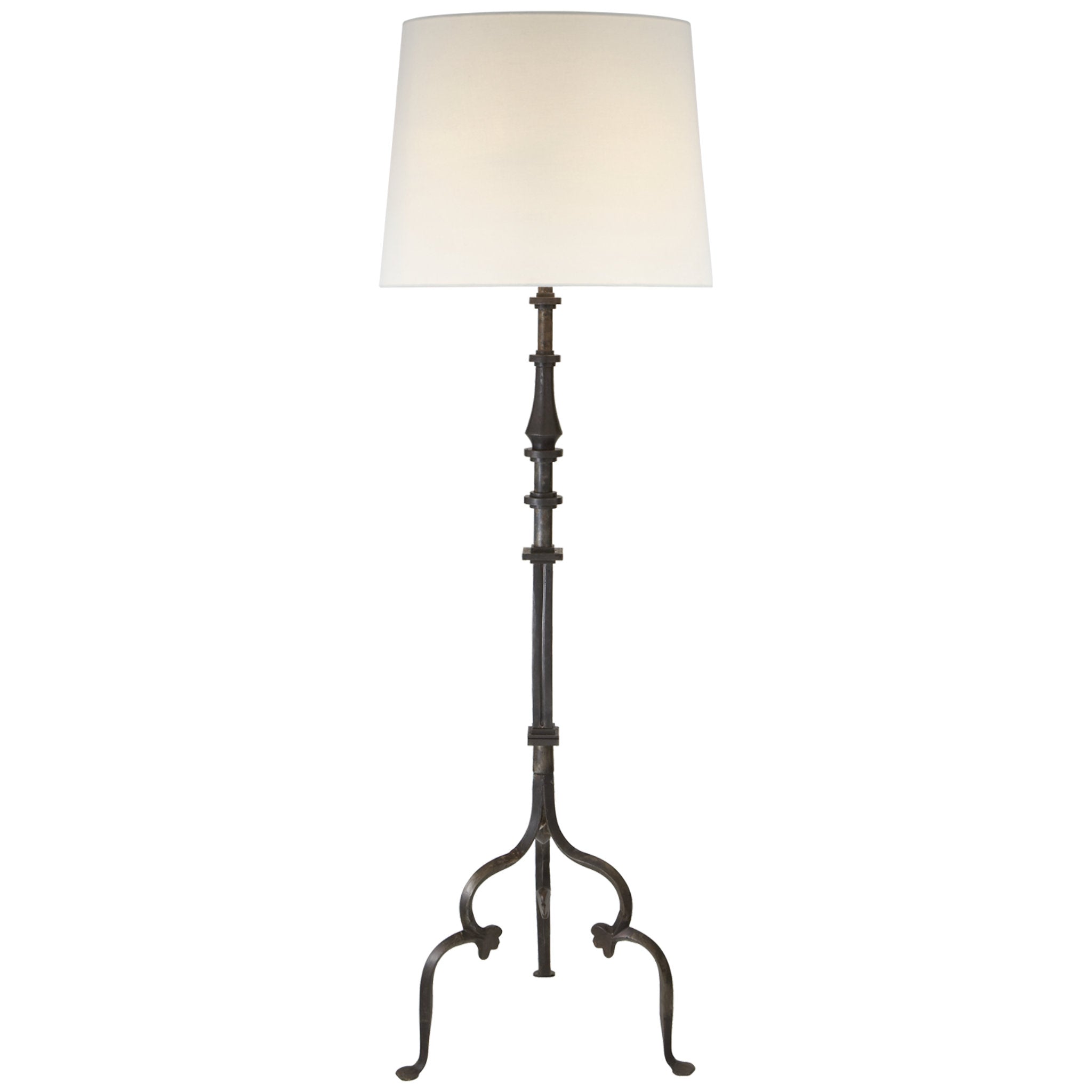 Suzanne Kasler Madeleine Floor Lamp in Aged Iron with Linen Shade W21" x H66"