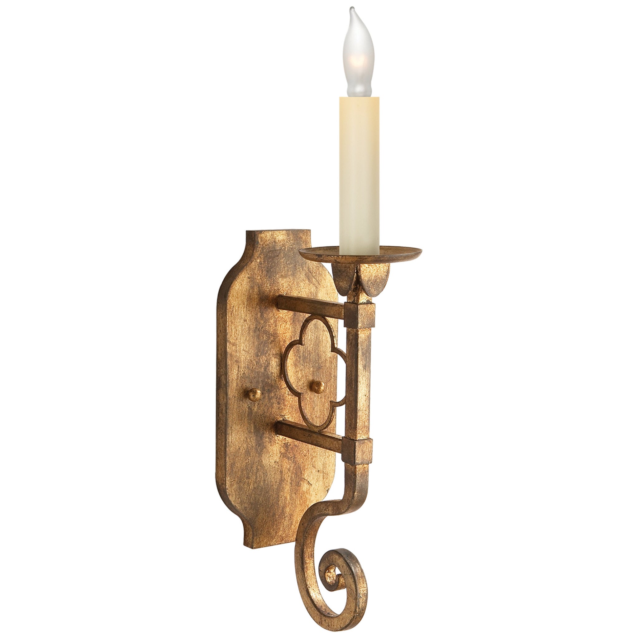 Suzanne Kasler Margarite Single Sconce in Gilded Iron Wall Light W4.75" x H21"