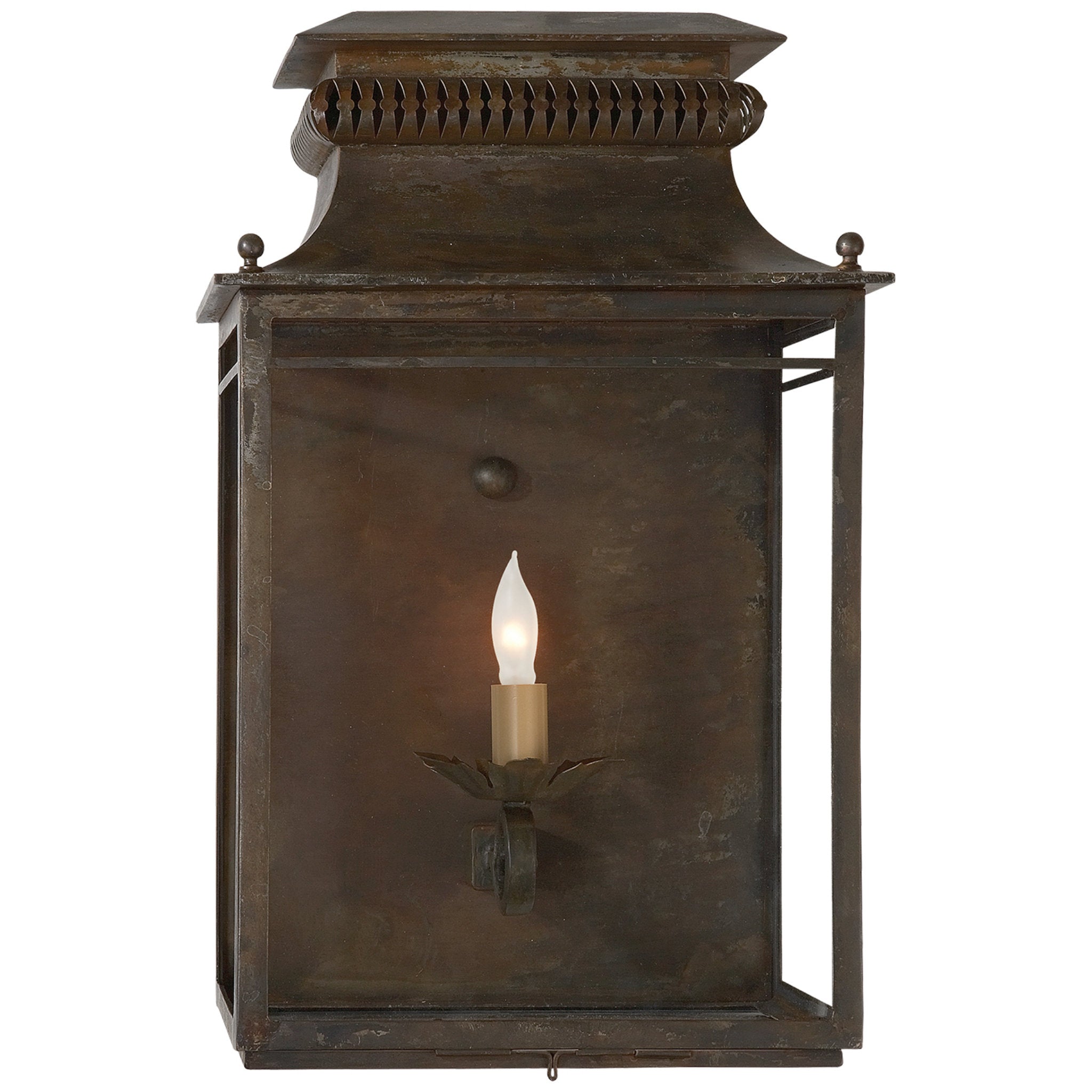 Suzanne Kasler Flea Market Lantern in Antique Zinc Wall Light W11.5" x H18"