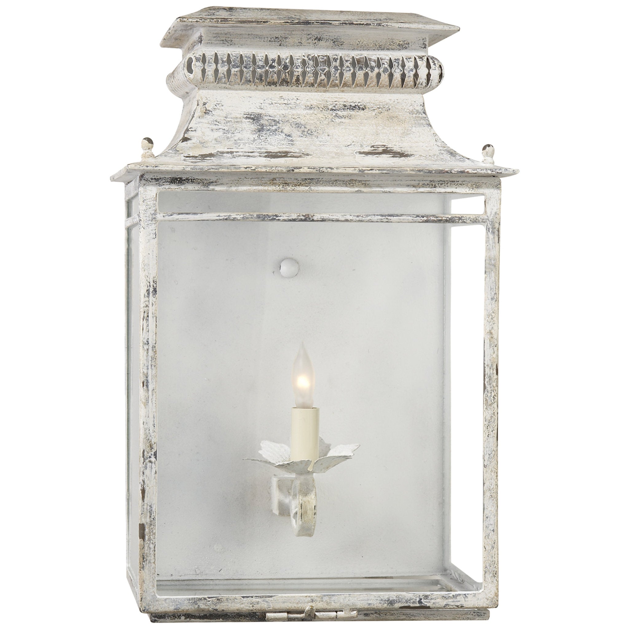 Suzanne Kasler Flea Market Lantern in Old White Wall Light W11.5" x H18"