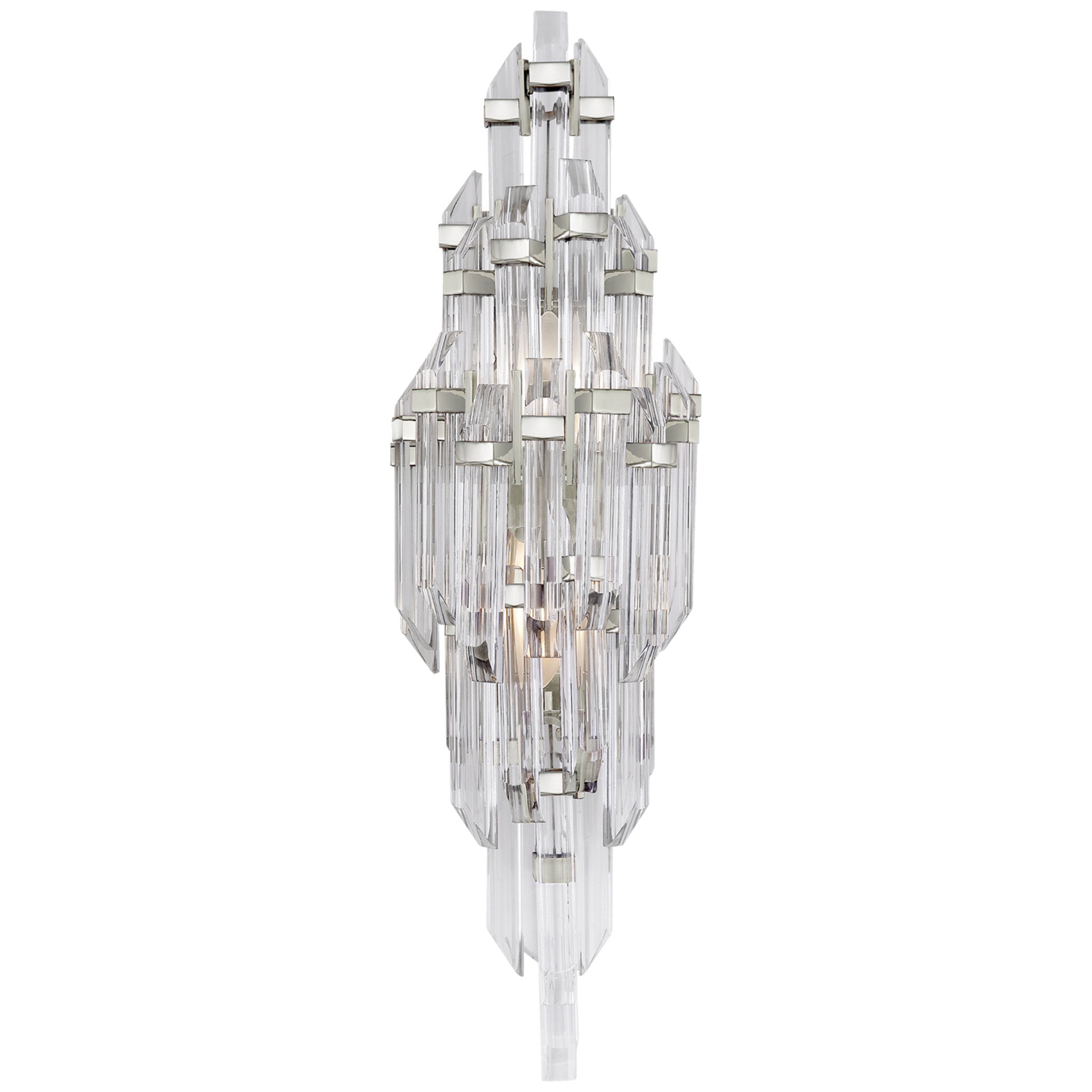 Suzanne Kasler Adele Small Sconce in Polished Nickel with Clear Acrylic Wall Light W7" x H24"