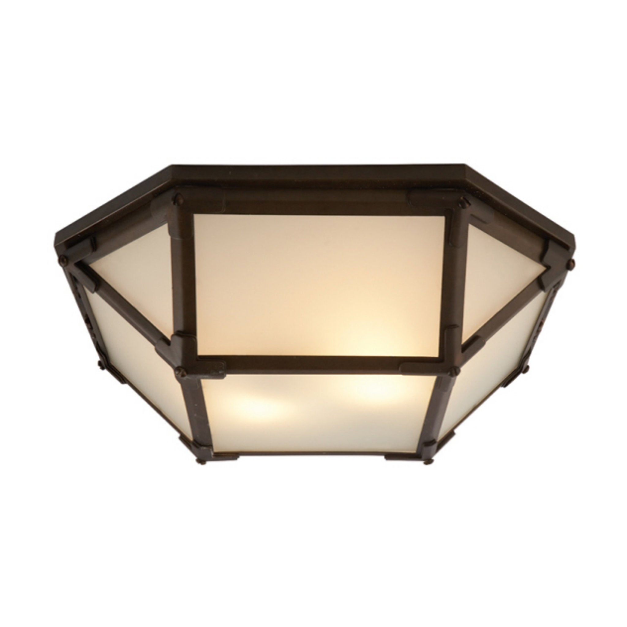 Suzanne Kasler Morris Flush Mount in Antique Zinc with Frosted Glass Ceiling Light W15.5" x H5"