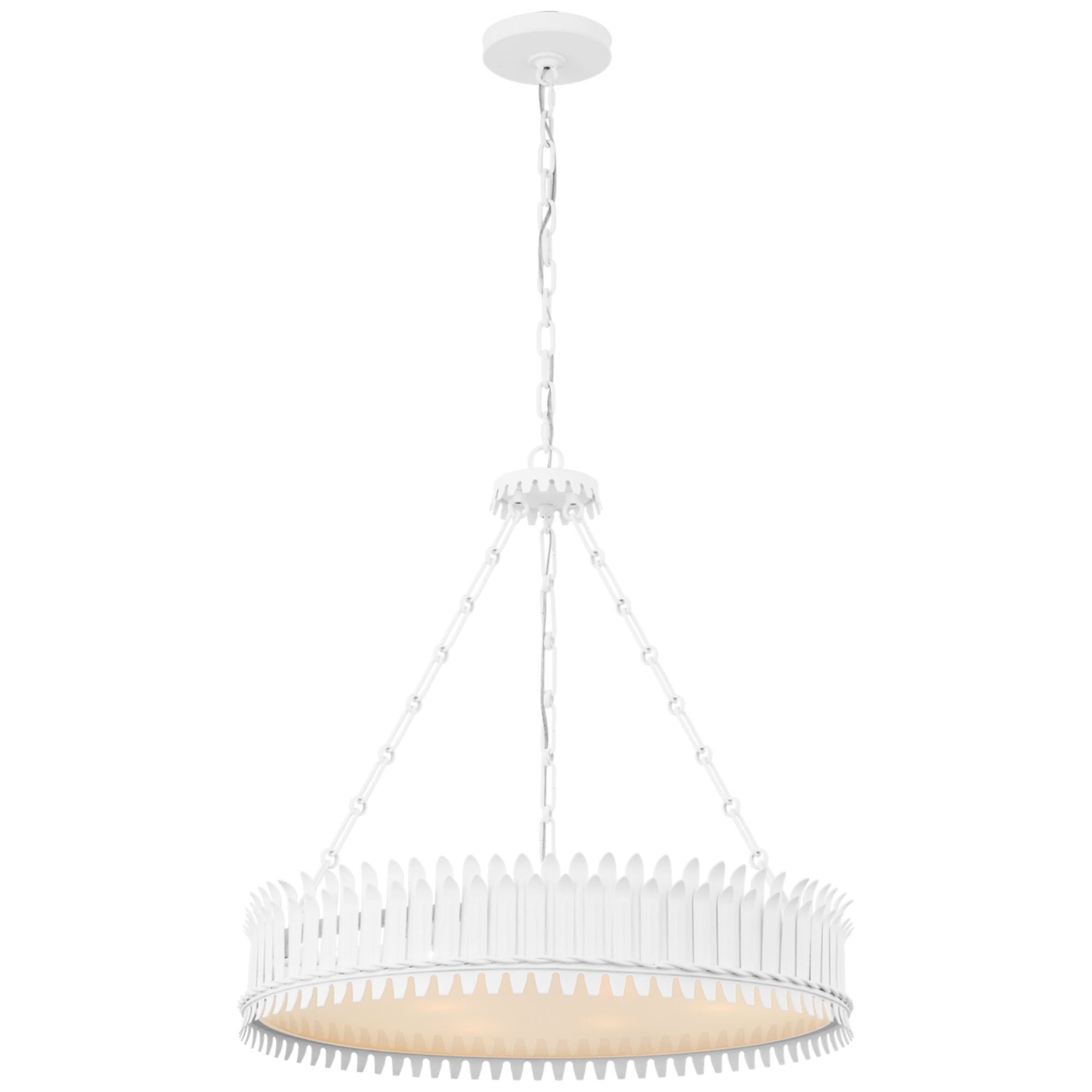 Suzanne Kasler Leslie 27" Chandelier in Plaster White with Frosted Acrylic Ceiling Light W26.75" x H26.5"