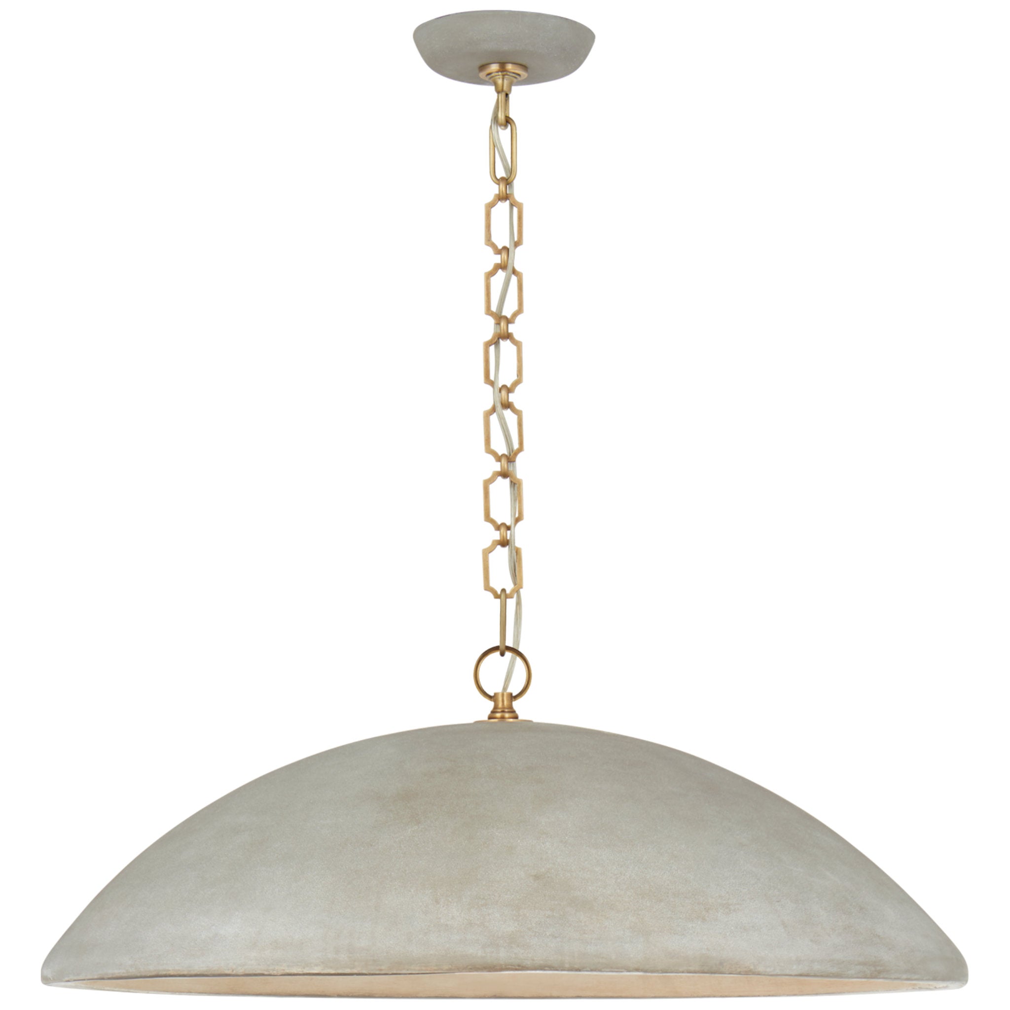 Suzanne Kasler Elliot Grande Pendant in Portland Gray Ceiling Light W30" x H11.75"