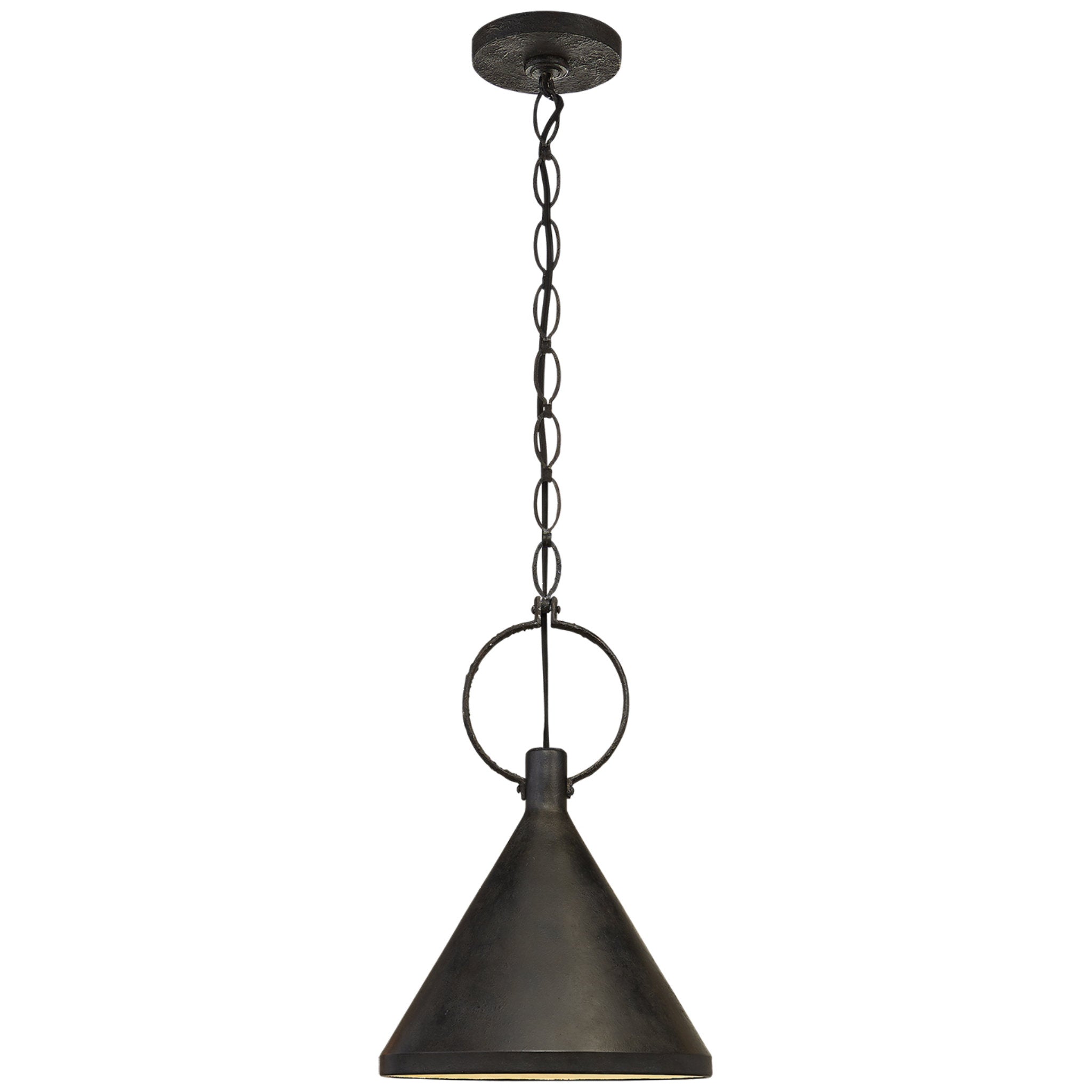 Suzanne Kasler Limoges Medium Pendant in Natural Rust with Aged Iron Shade Ceiling Light W14.25"