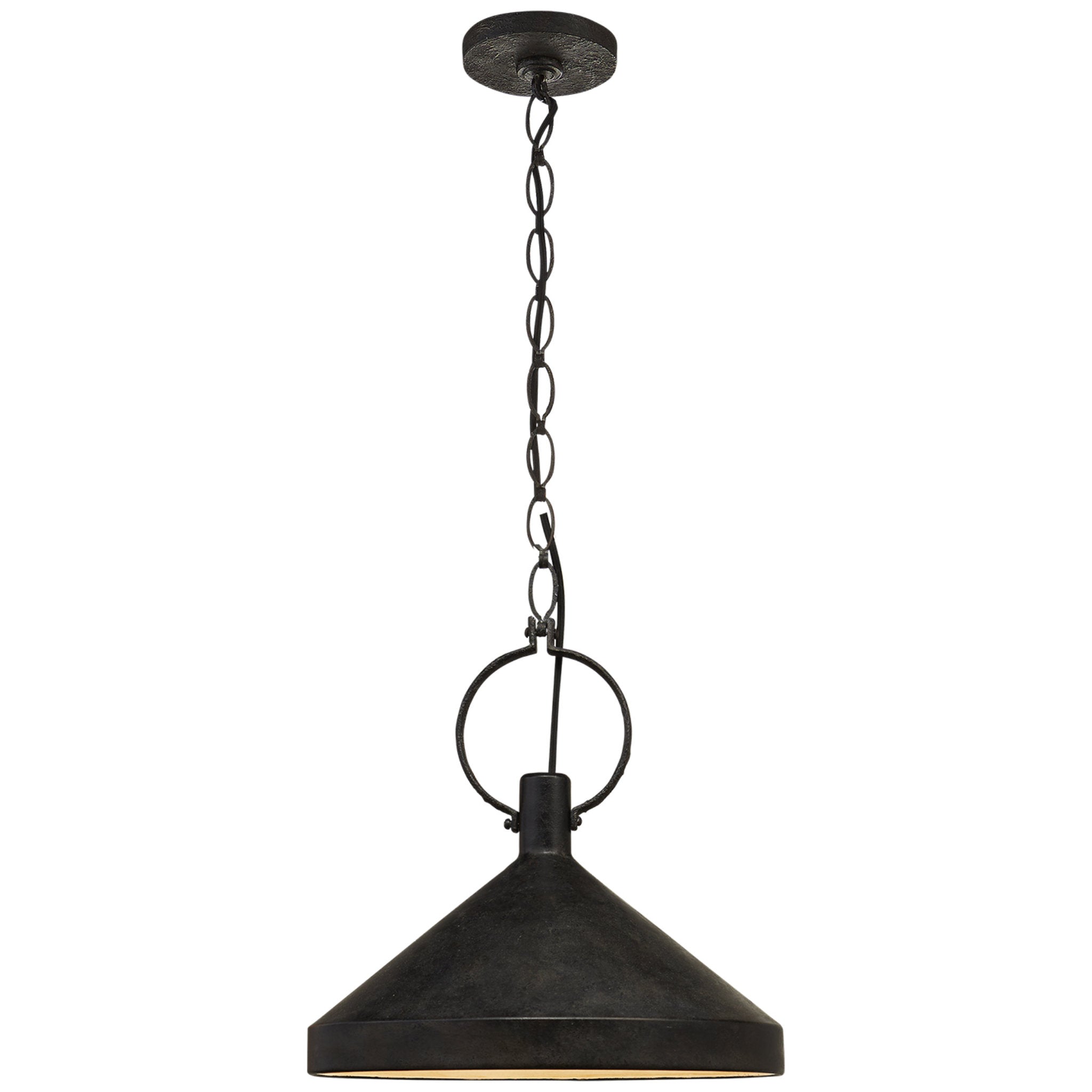 Suzanne Kasler Limoges Large Pendant in Natural Rust with Aged Iron Shade Ceiling Light W16.5"